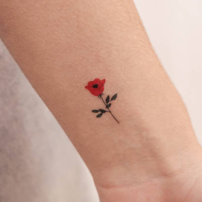 Rote Blume Temporäres Tattoo Von Zihee | 3Er Set Rote Blume Temporäres Tattoo Von Zihee | 3Er Set von Etsy - smalltattoos