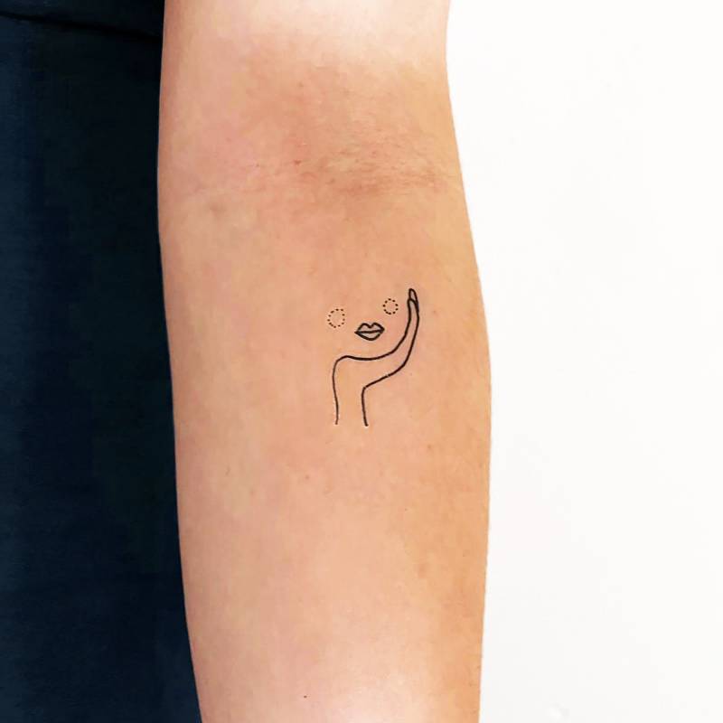 Ruhende Frau Temporäres Tattoo | 3Er Set von Etsy - smalltattoos