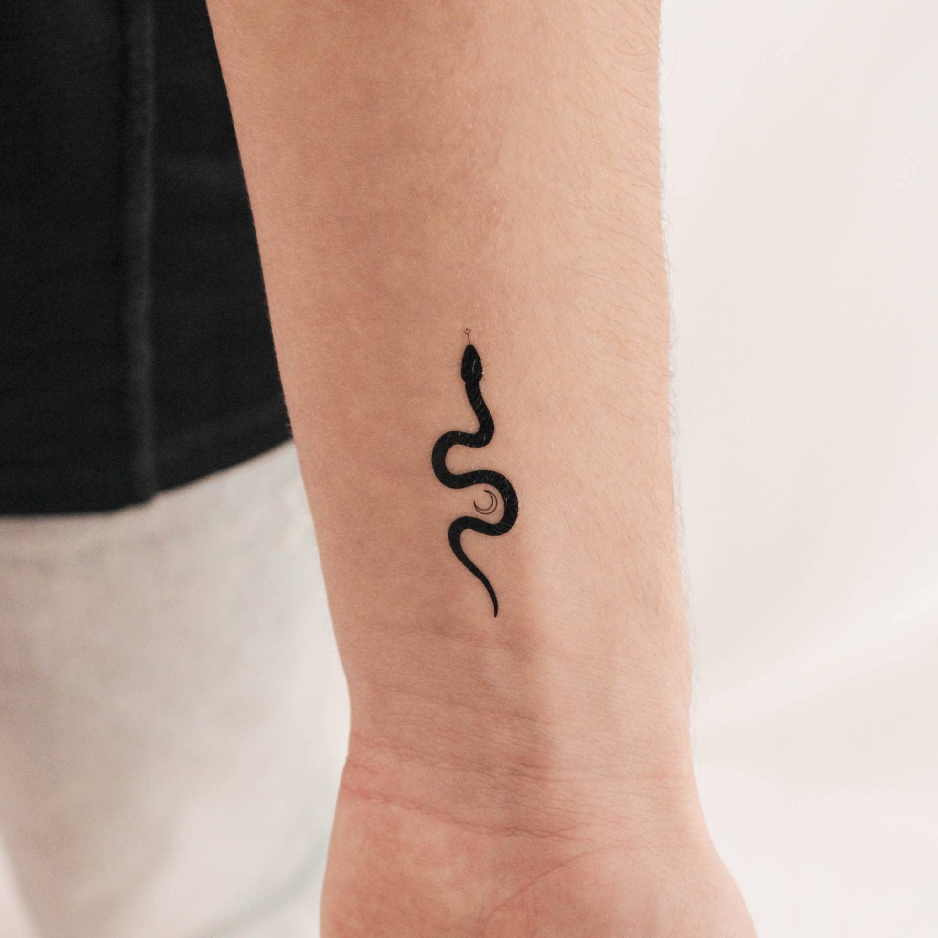Schwarze Schlange Temporäres Tattoo Von Jakenowicz | 3Er Set von Etsy - smalltattoos