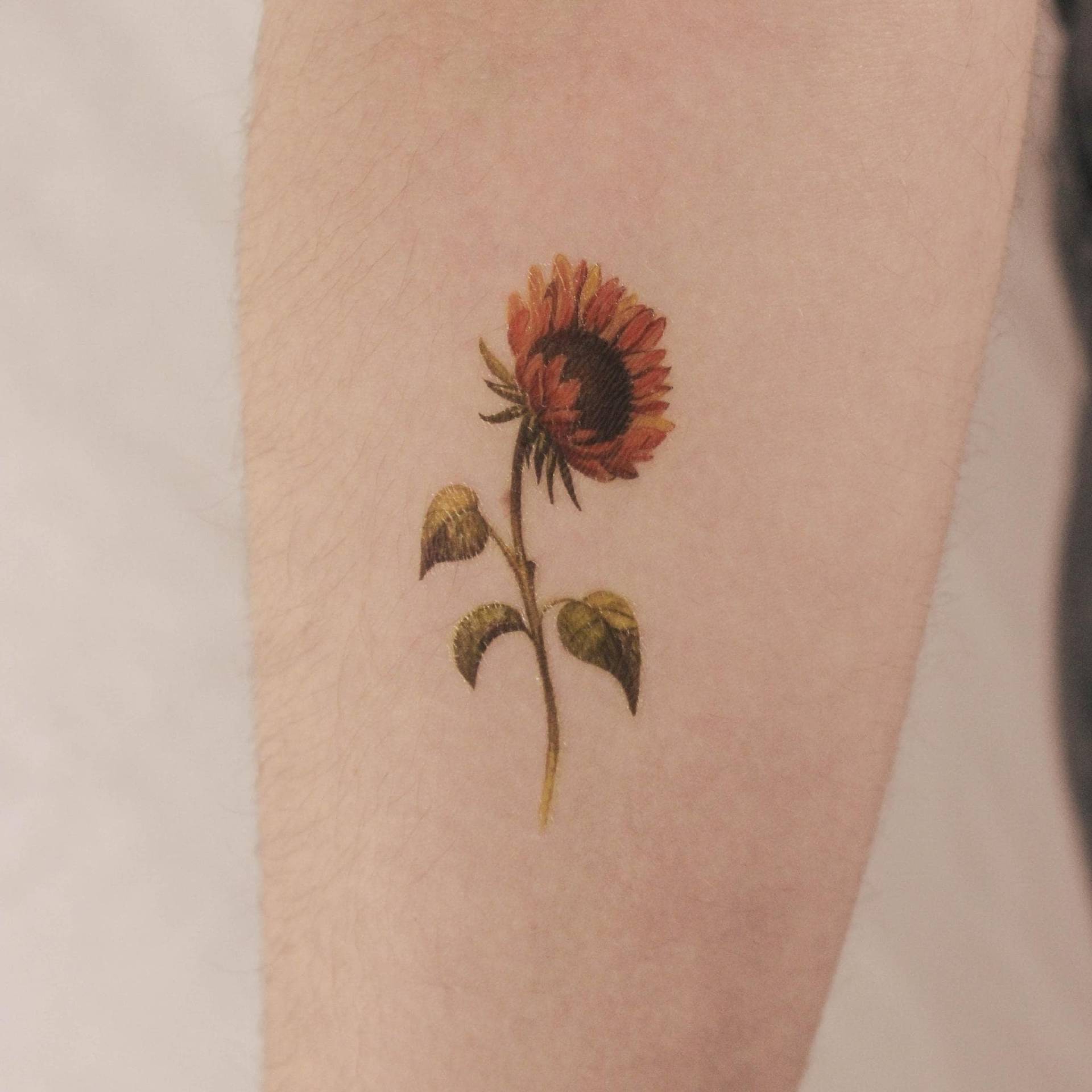 Sonnenblume Temporäres Tattoo Von Lena Fedchenko | 3Er Set von Etsy - smalltattoos