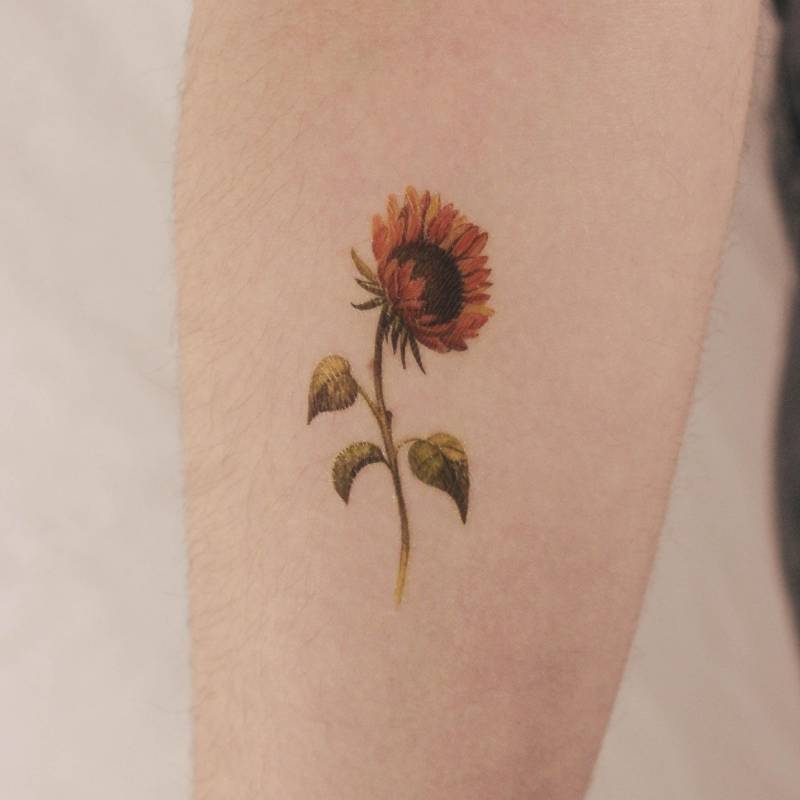 Sonnenblume Temporäres Tattoo Von Lena Fedchenko | 3Er Set von Etsy - smalltattoos