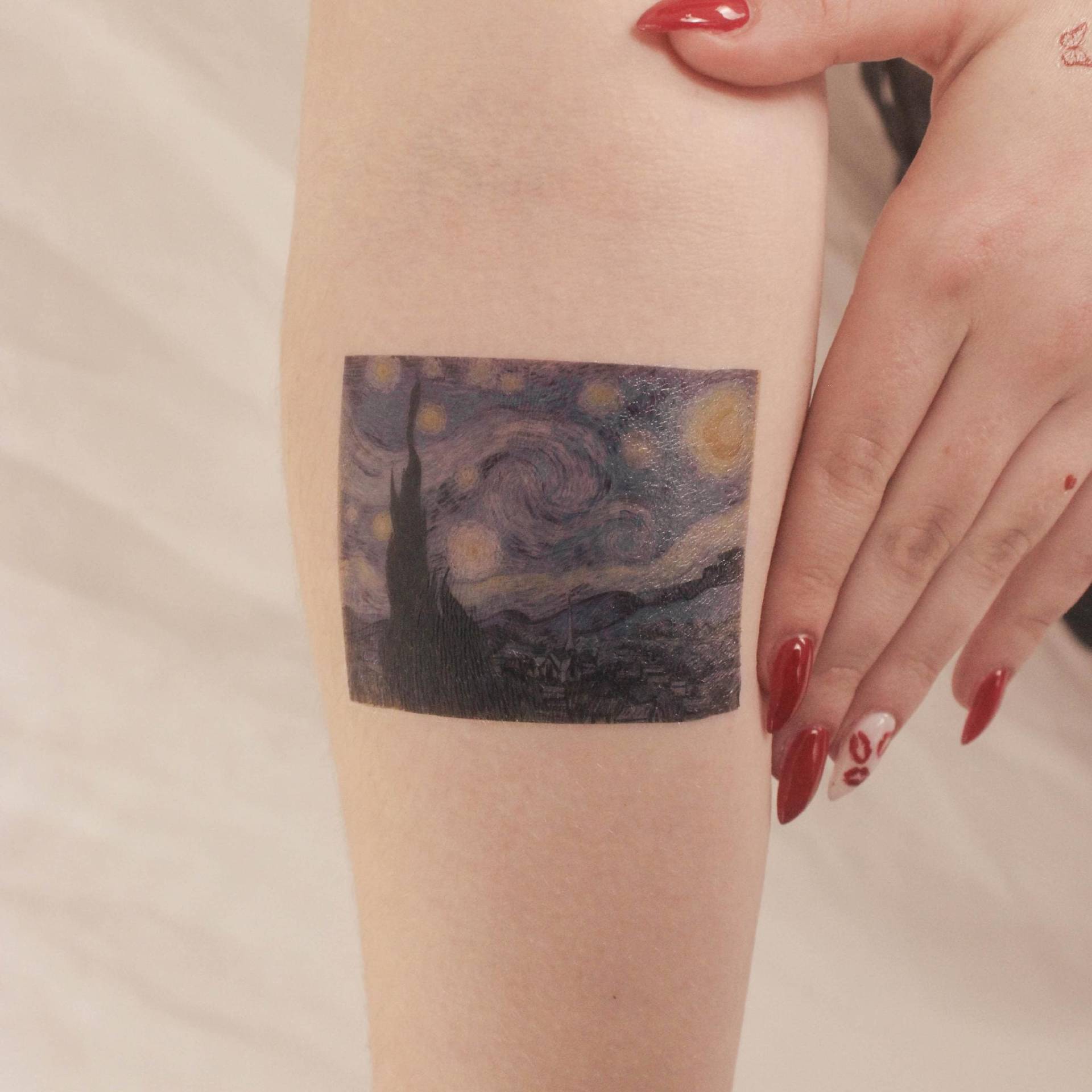 Van Goghs Sternennacht Temporäres Tattoo | 3Er Set Van Goghs Sternennacht Temporäres Tattoo | 3Er Set von Etsy - smalltattoos