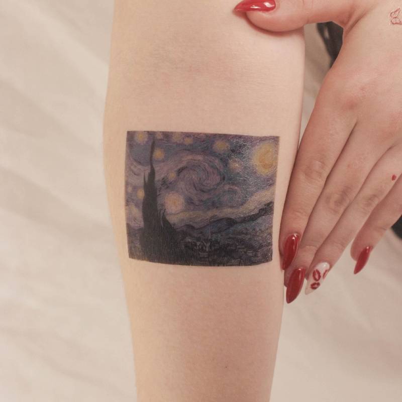 Van Goghs Sternennacht Temporäres Tattoo | 3Er Set Van Goghs Sternennacht Temporäres Tattoo | 3Er Set von Etsy - smalltattoos