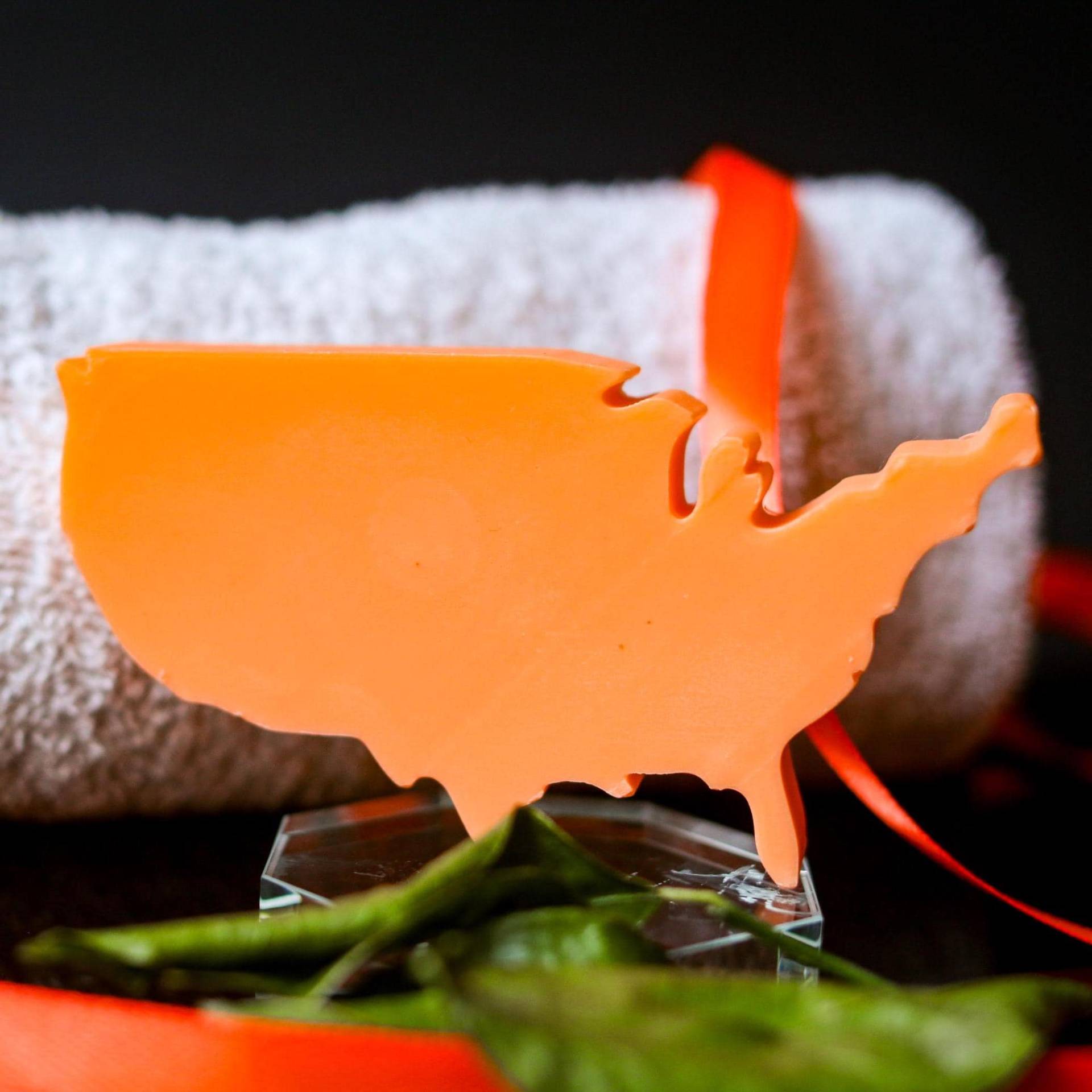 Usa Deko-Seife Mit Orangenduft - Handgemacht in Amerika-Form | Originelles Geschenk Für Reiseliebhaber, Dufterlebnis & Urlaubserinnerung von Etsy - soapOgraphic
