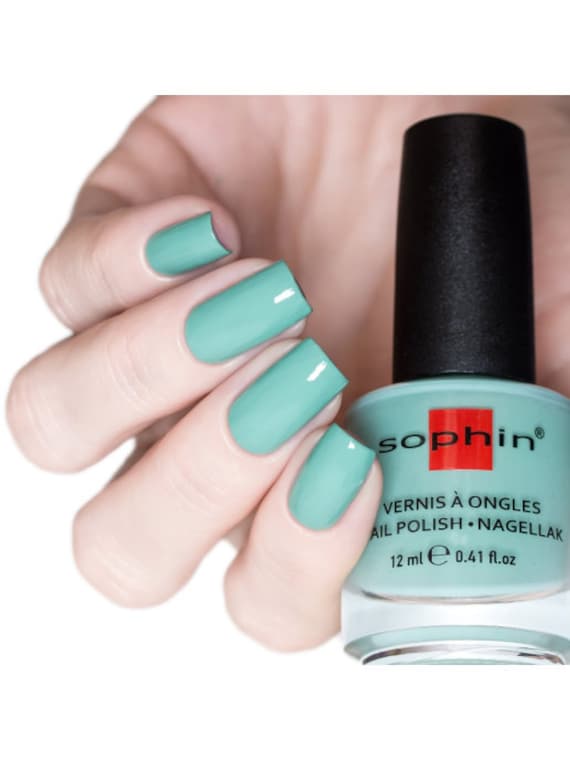 Türkiser Nagellack. Sophin 0238. Staubiger Mintfarbener Glanz Maniküre. Hochglanz Vegane Kosmetik von Etsy - sophincosmetics