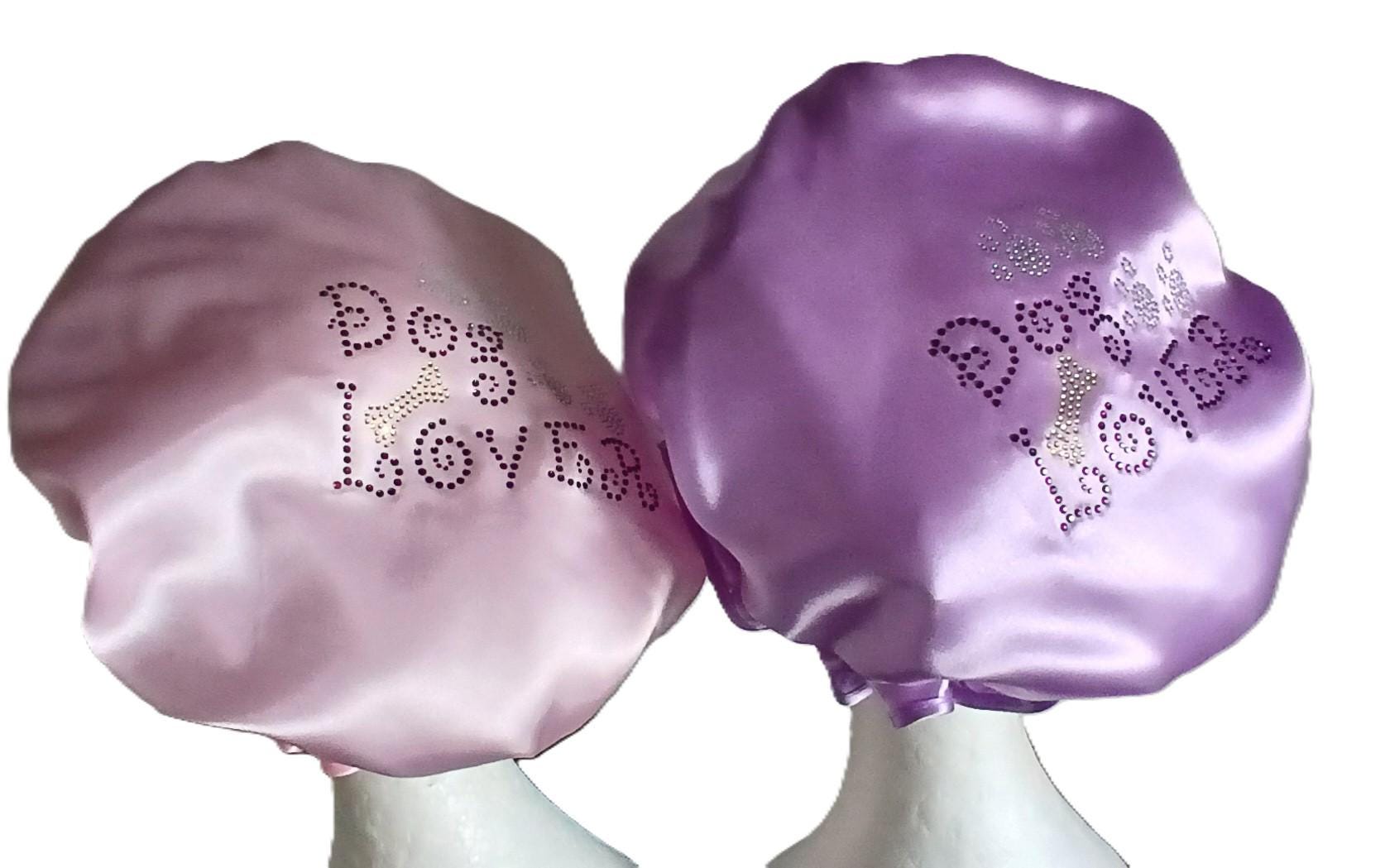Glitzer Strass Duschhaube, Bouffant Style - Hundeliebhaber | In Flieder Oder Pink von Etsy - soprettyshowercaps