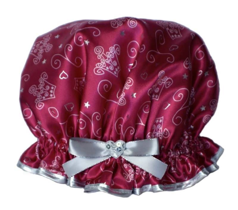 Mädchen Duschhaube in Silber Und Burgund - Little Queenie | Für Kinder Von 3 Bis 10 Jahren von Etsy - soprettyshowercaps