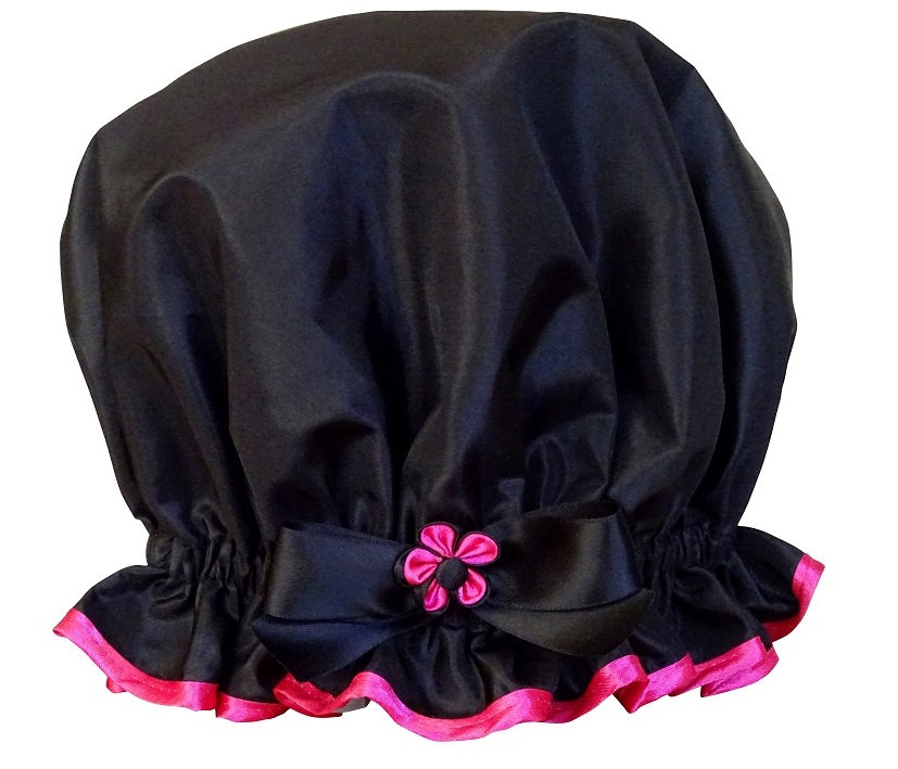 Schwarz Mit Pink Zier Duschhaube Hot Shot Black von Etsy - soprettyshowercaps