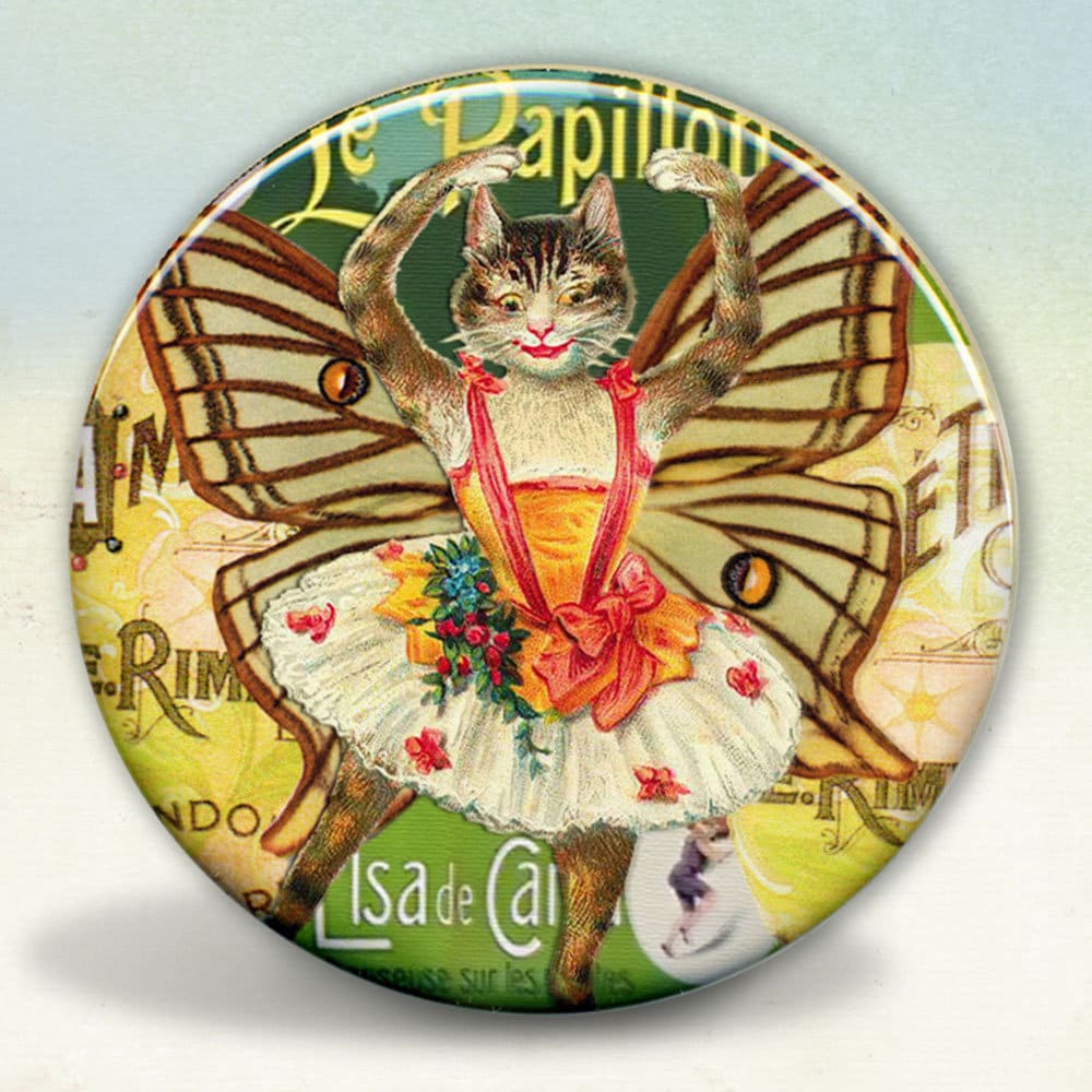 Tanzende Kitty Katze Papillon Taschenspiegel Tanzende Kitty Katze Papillon Taschenspiegel von Etsy - tartx