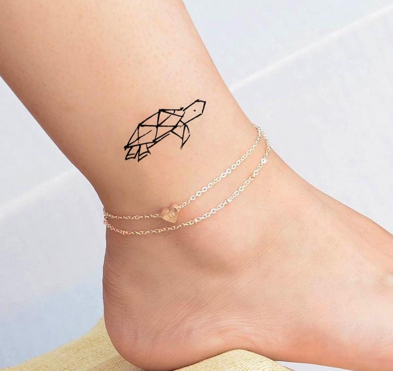 Mini Temporäres Tattoo/Schildkröte Geometrisch Schönes von Etsy - tattooprint