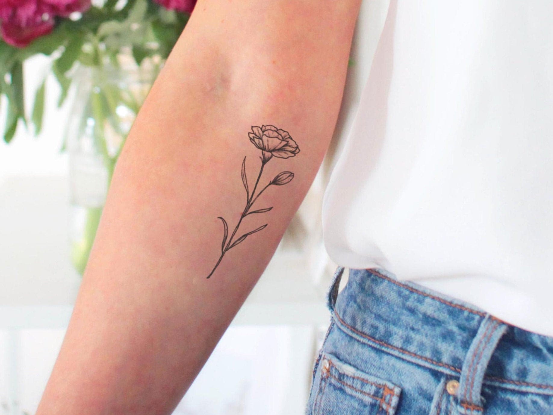 Florales Tattoo/Fake Temporäres Vintage Schwarz Weiß Mädchen Hipster Blumen Geschenk Florales Tattoo/Fake Temporäres Vintage Schwarz Weiß Mädchen Hipster Blumen Geschenk von Etsy - temptatco