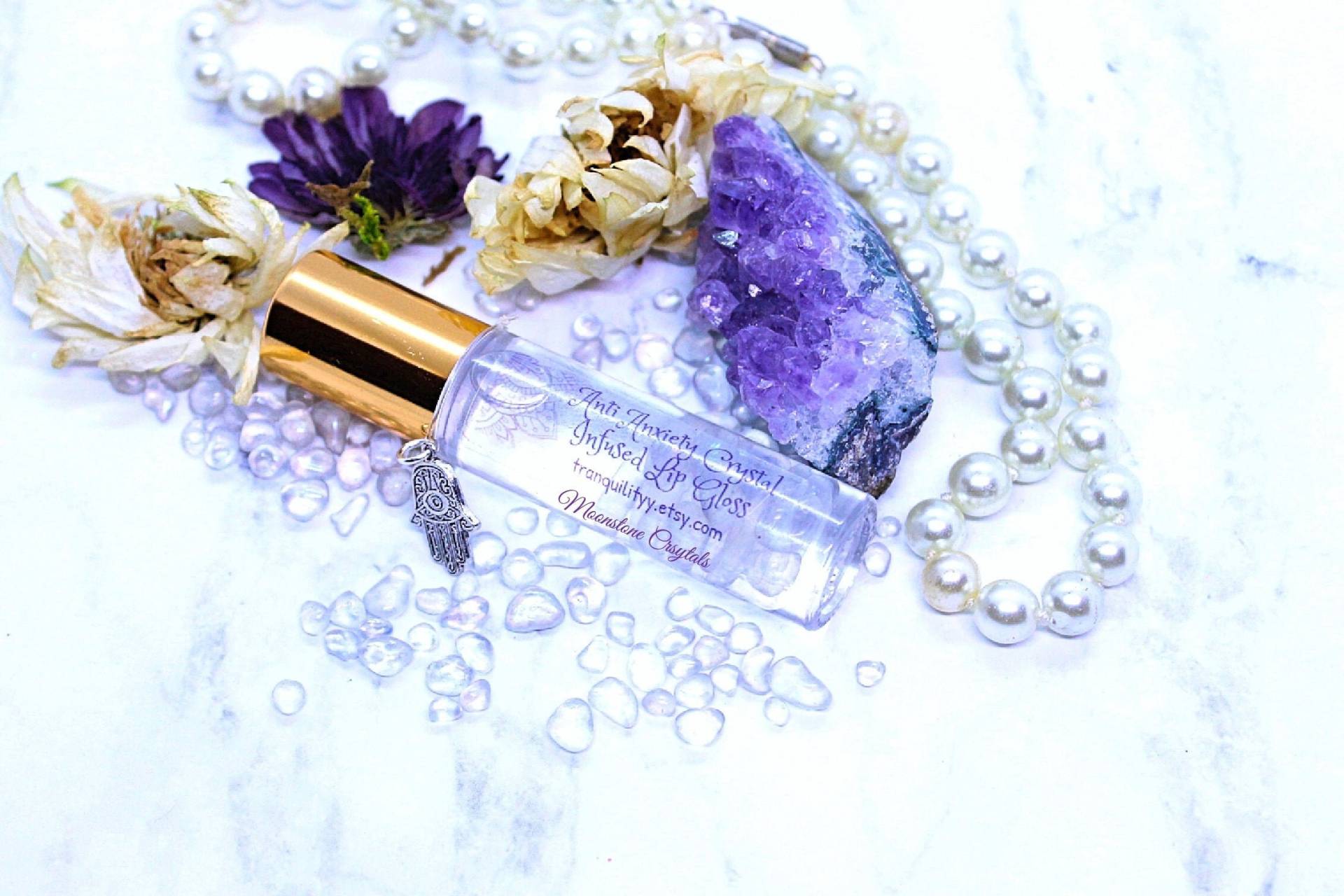 Kristallinfundierter Klarer Lipgloss Anti-Angst-Aromatherapie, Vegan von Etsy - tranquilityy