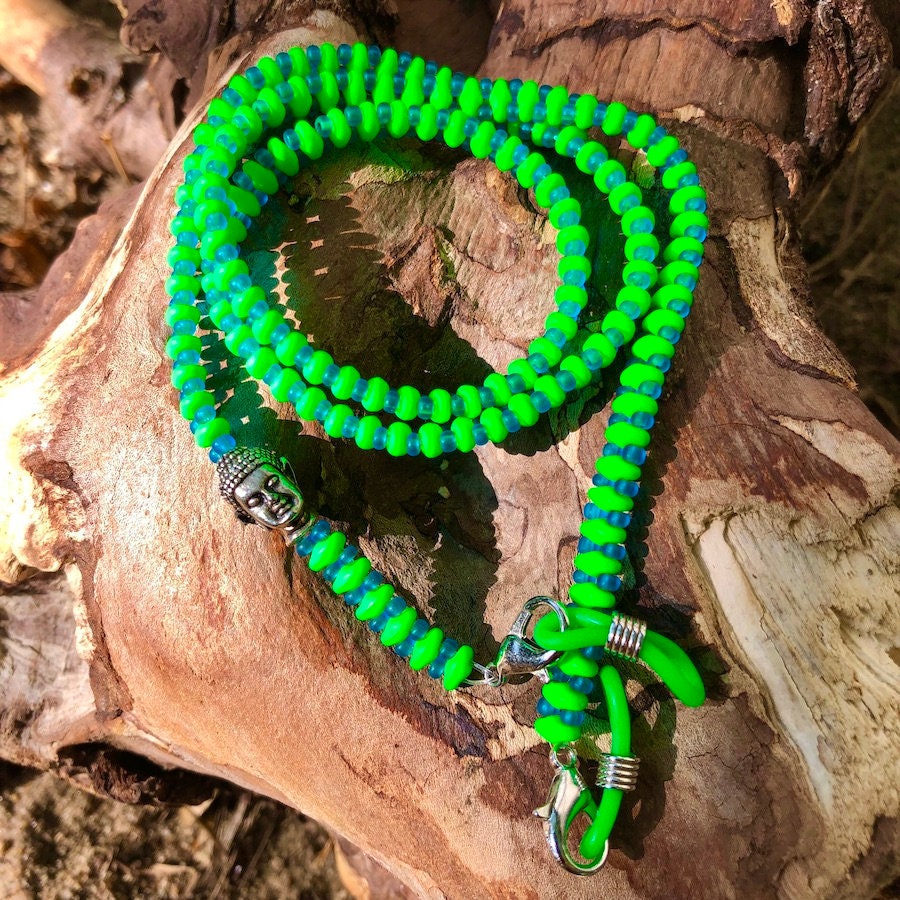 Brillenkette "Buddha - Neon Green" Brillenkette "Buddha - Neon Green" von Etsy - trudiloves