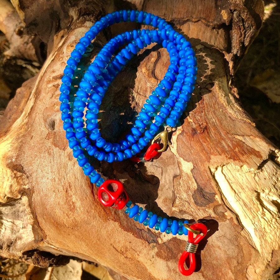 Brillenkette "Skull - Neon Blue" Brillenkette "Skull - Neon Blue" von Etsy - trudiloves