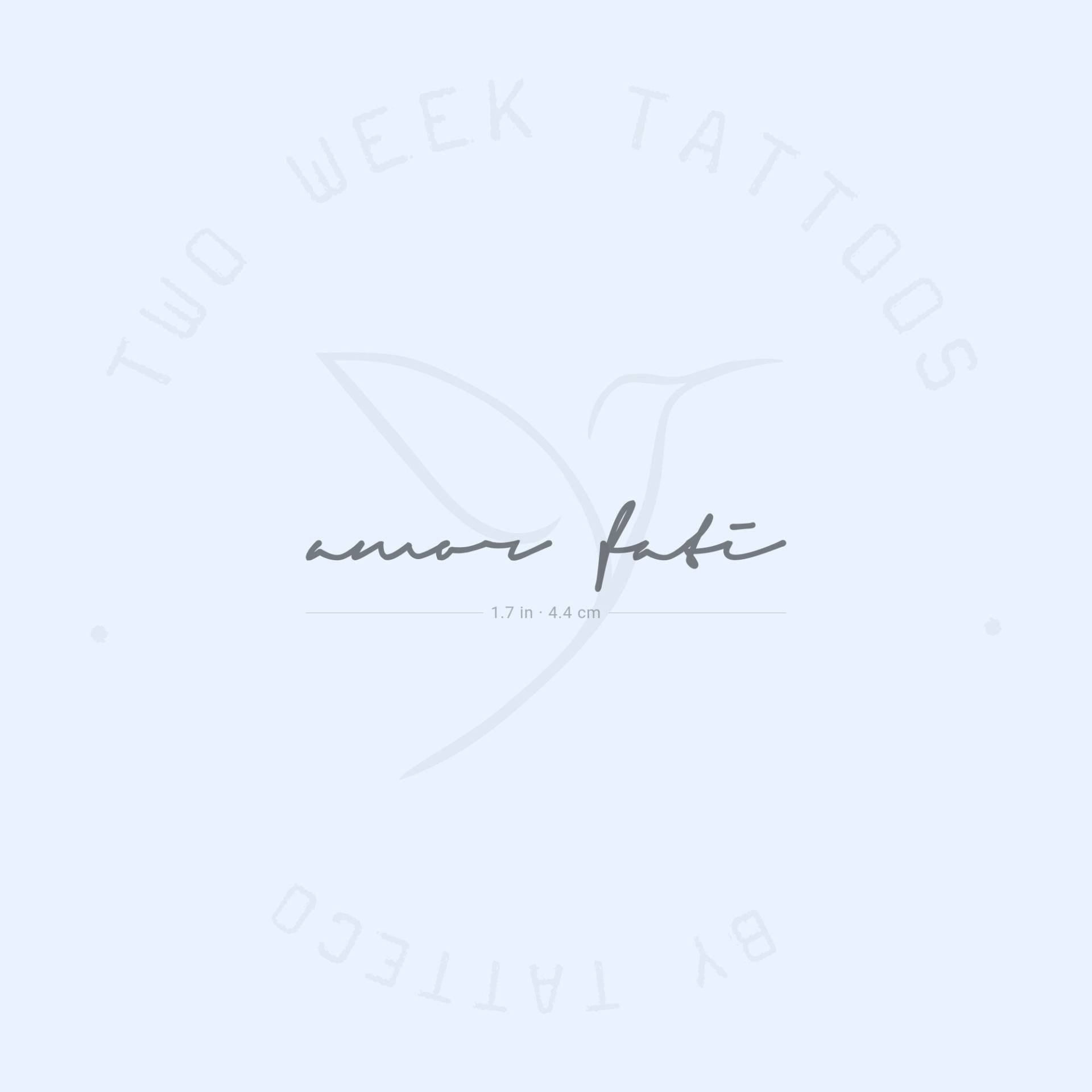 Amor Fati Handgeschriebene Schriftart Semi-Permanent Tattoo | 2Er Set von Etsy - twoweektattoos