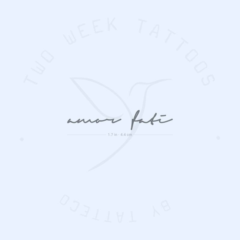 Amor Fati Handgeschriebene Schriftart Semi-Permanent Tattoo | 2Er Set von Etsy - twoweektattoos