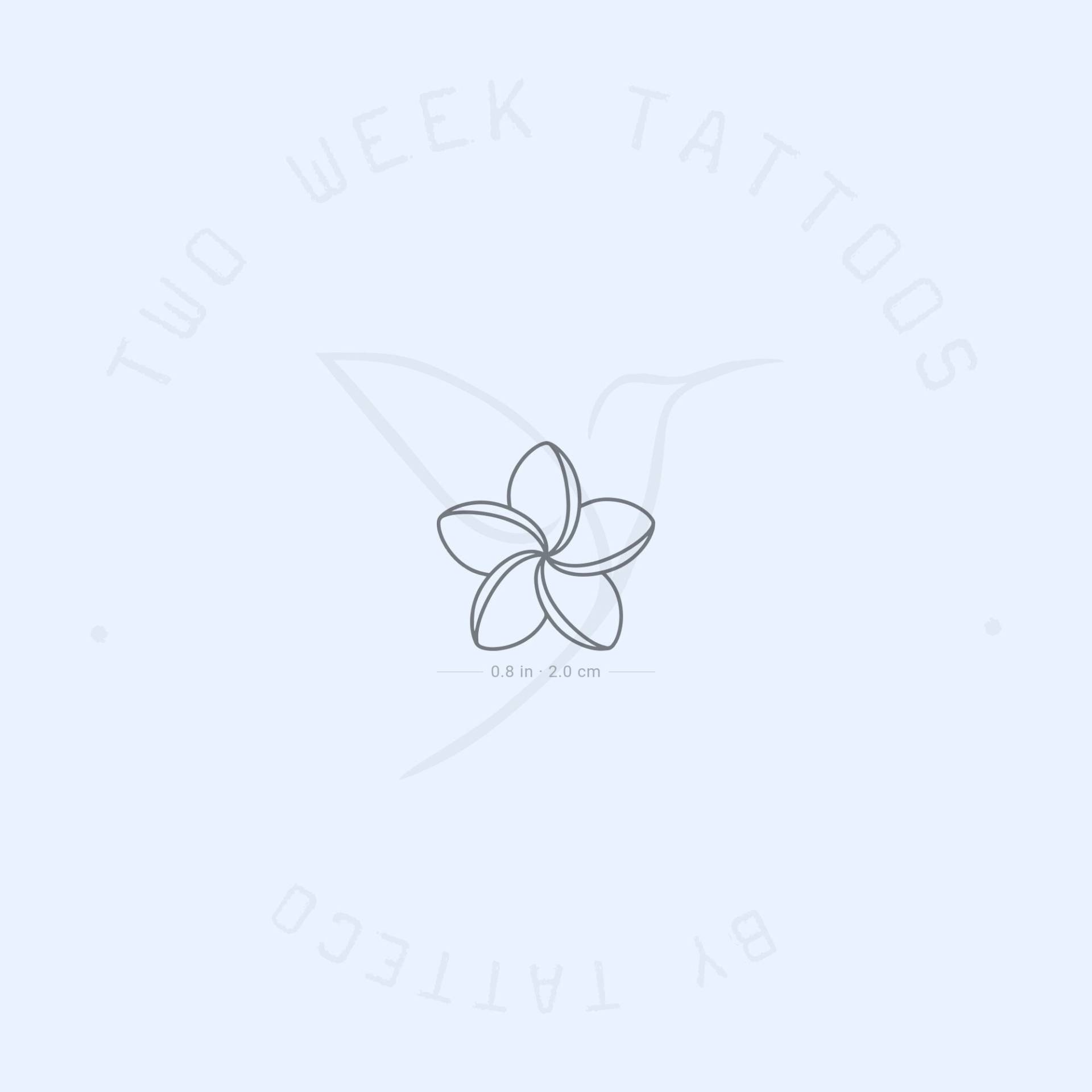 Fine Line Frangipani Semi-Permanent 2-Wochen Tattoo | 2Er Set von Etsy - twoweektattoos