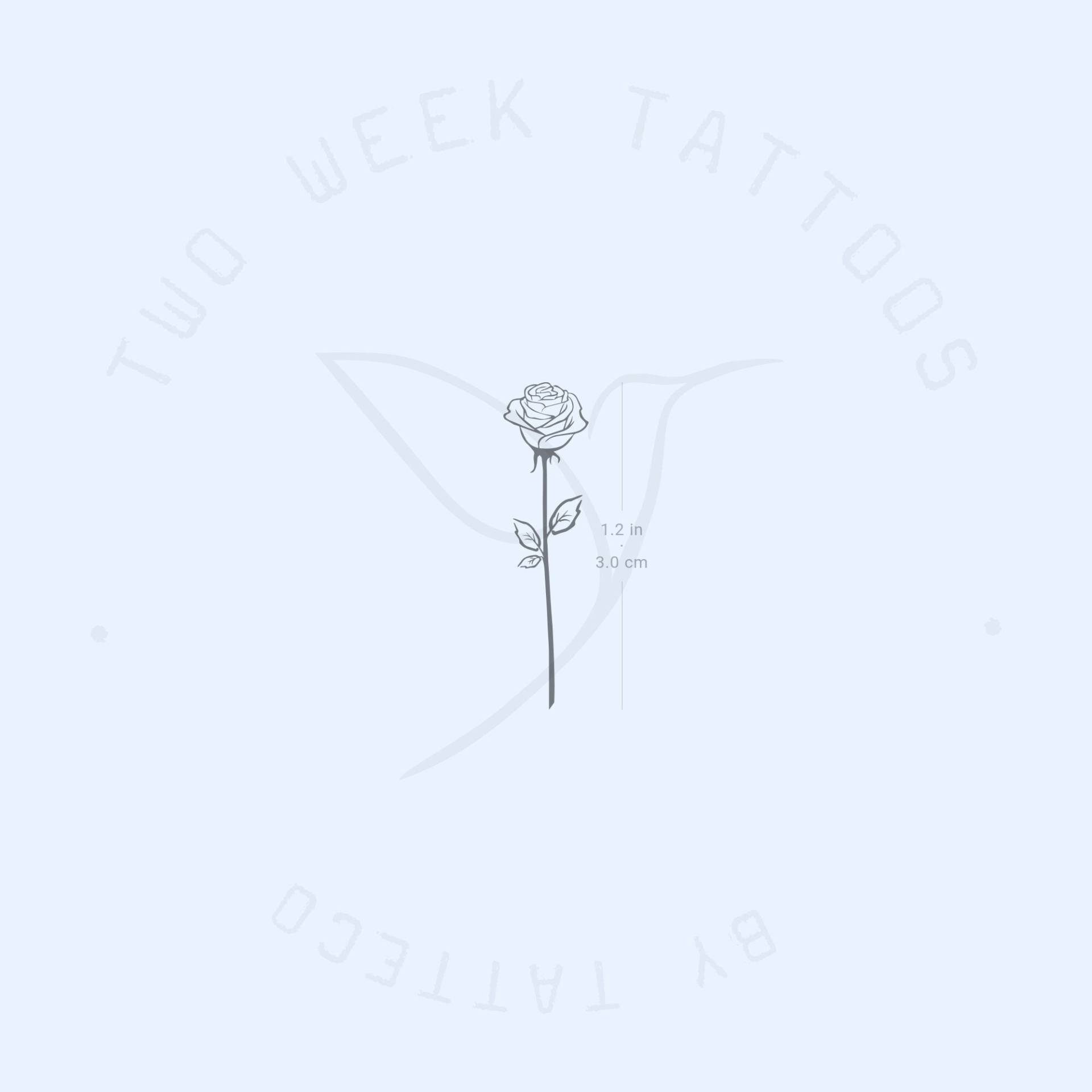 Fine Line Rose Semi-Permanent 2-Wochen Tattoo | 2Er Set von Etsy - twoweektattoos