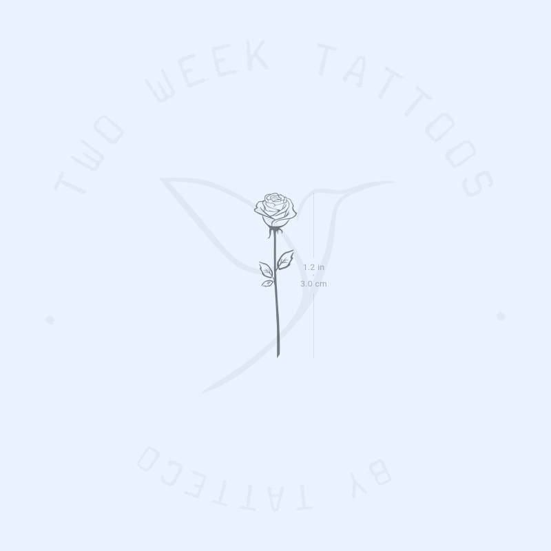 Fine Line Rose Semi-Permanent 2-Wochen Tattoo | 2Er Set von Etsy - twoweektattoos