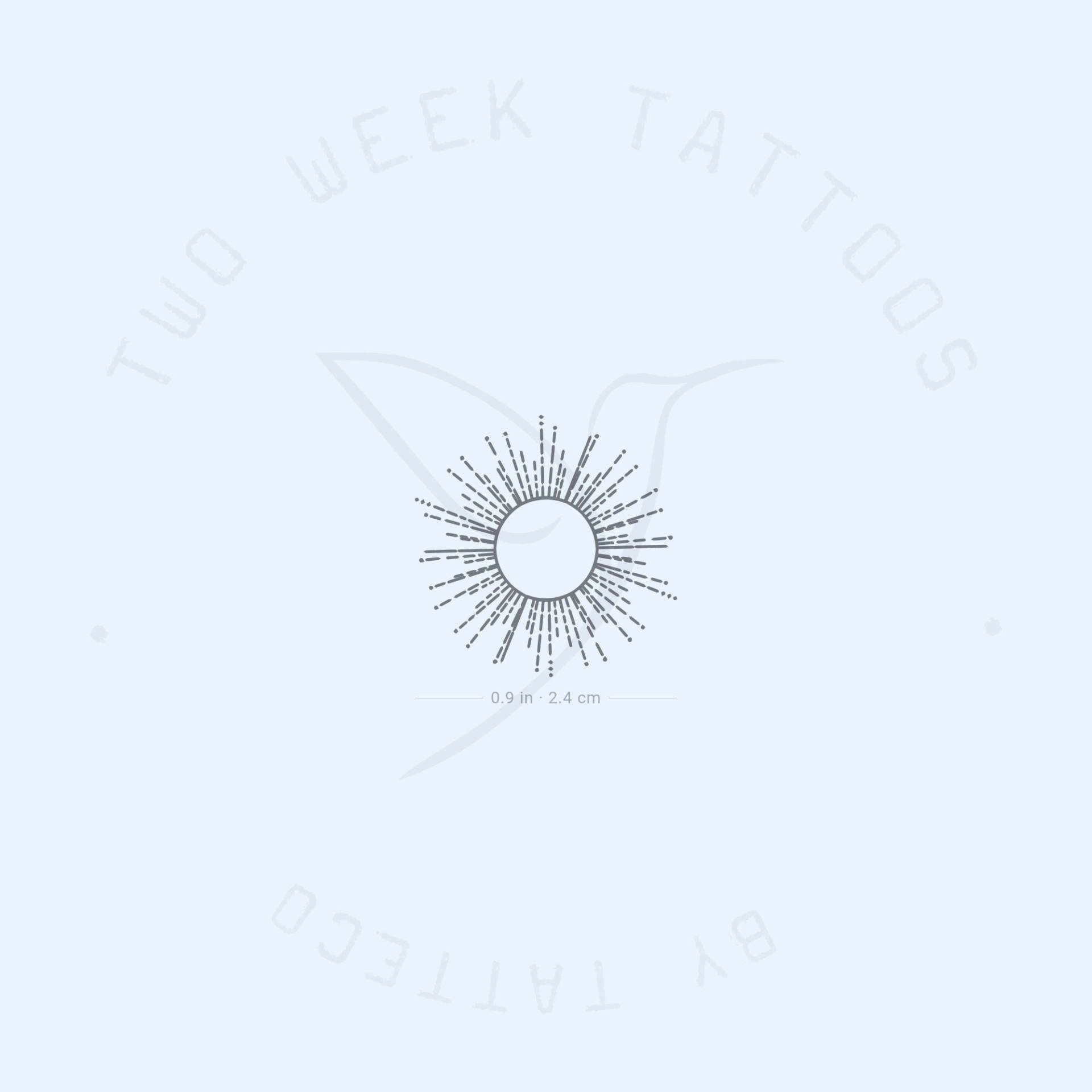Fine Line Shinning Sun Semi-Permanent 2-Wochen Tattoo | 2Er Set von Etsy - twoweektattoos
