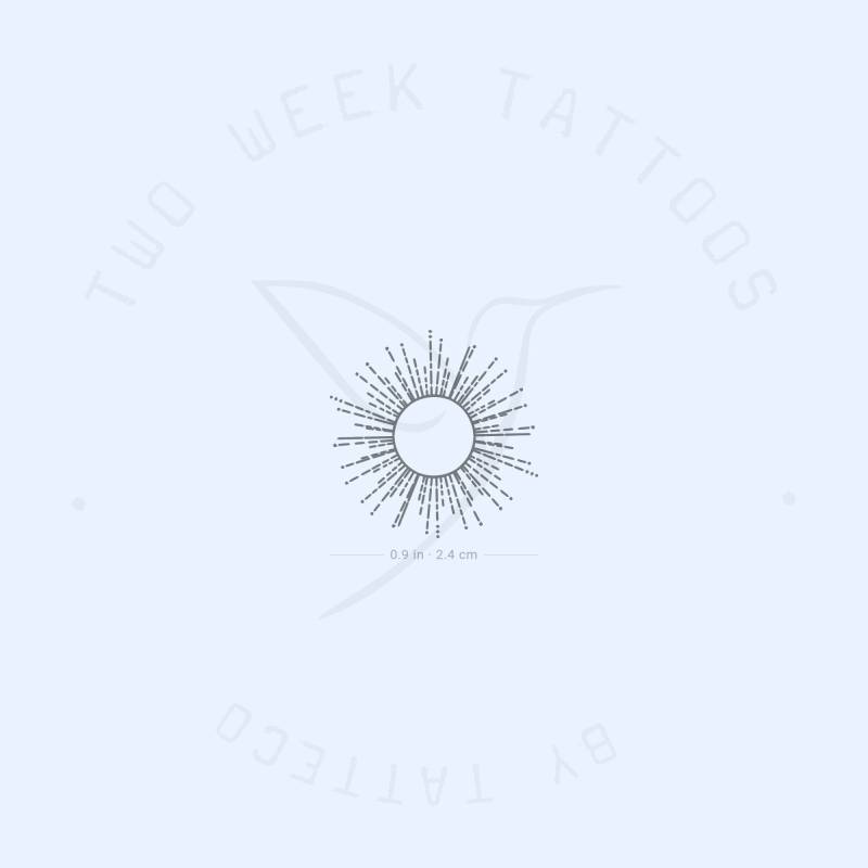 Fine Line Shinning Sun Semi-Permanent 2-Wochen Tattoo | 2Er Set von Etsy - twoweektattoos