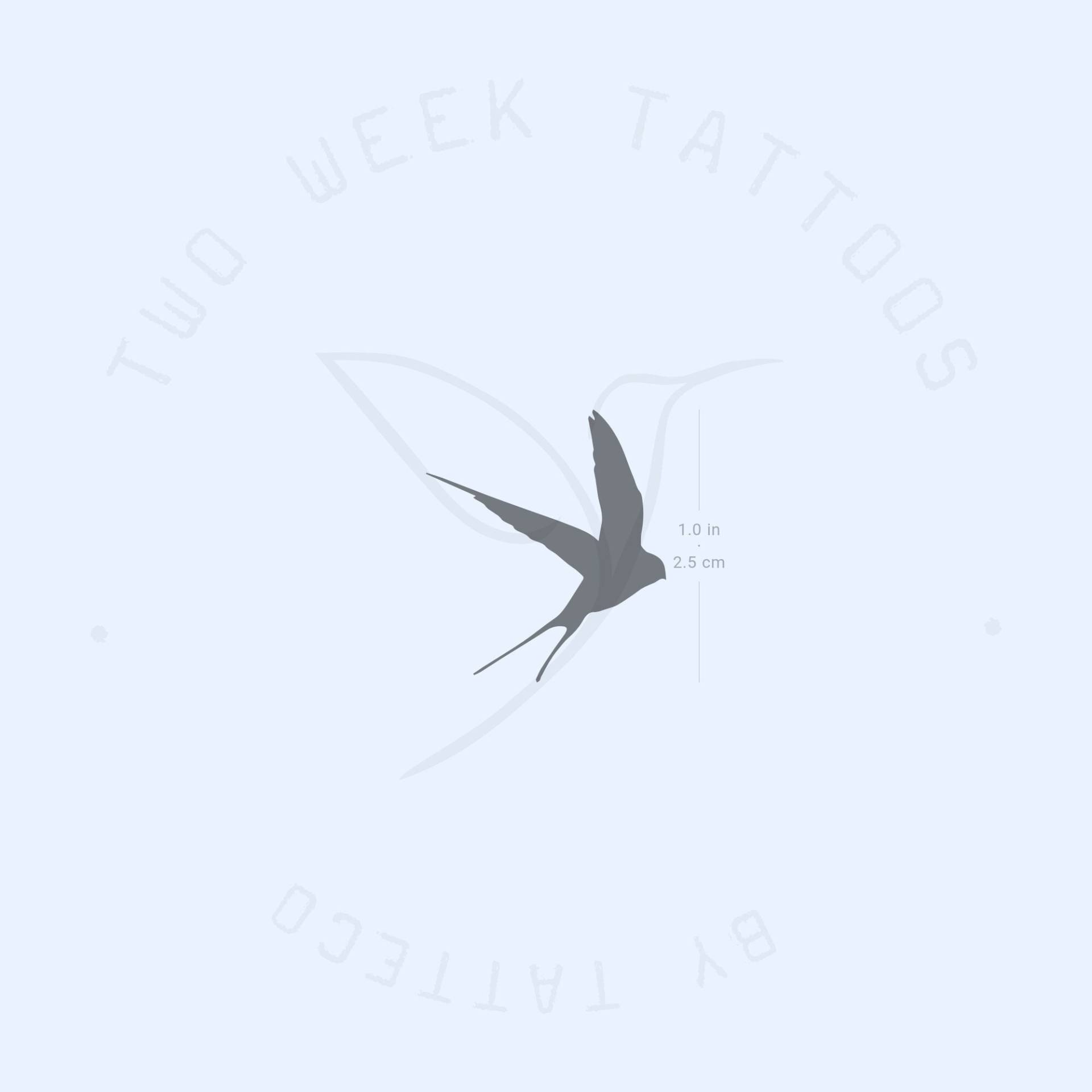 Fliegende Schwalbe Vogel Semi-Permanent Tattoo | 2Er Set von Etsy - twoweektattoos