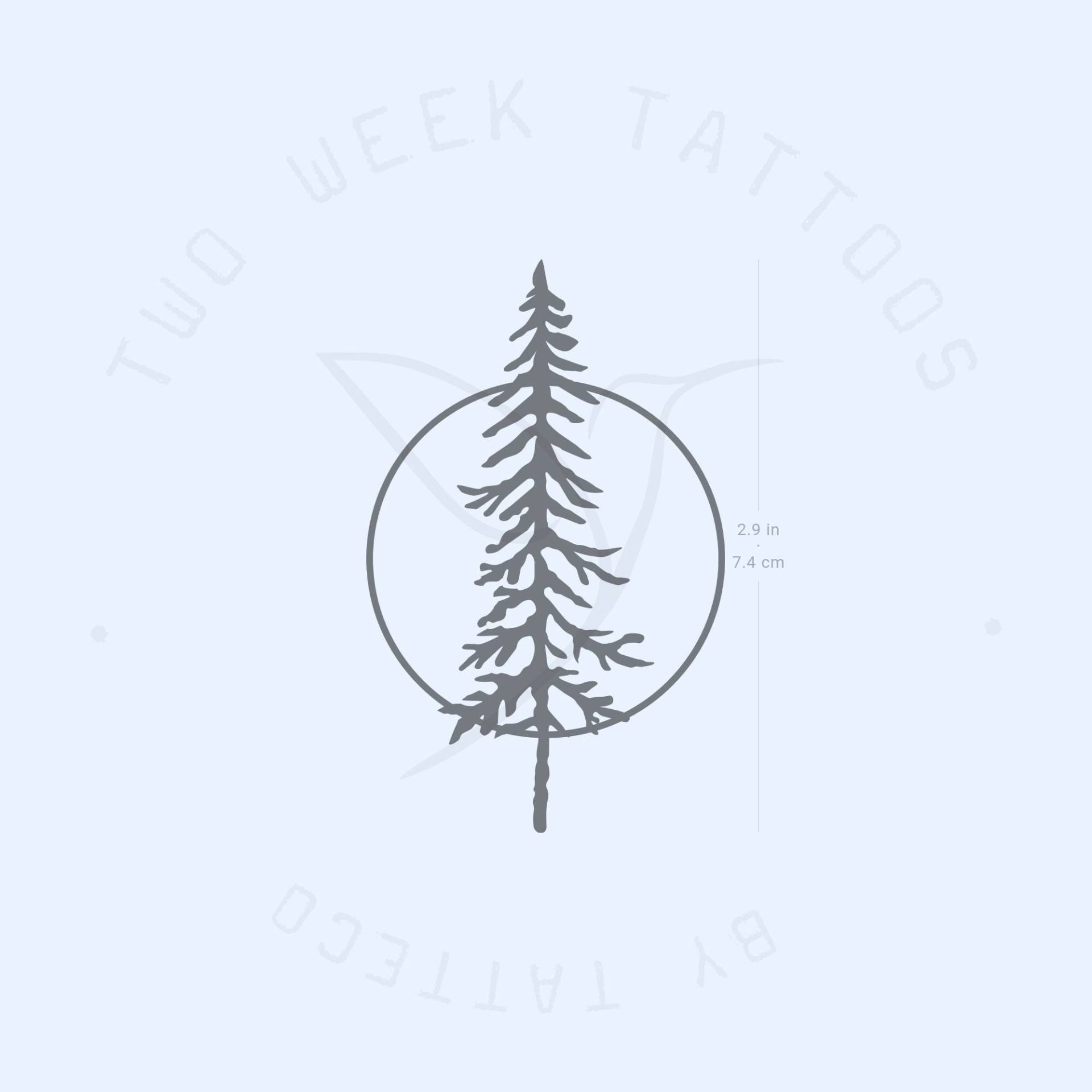 Kiefer Und Kreis Semi-Permanent 2-Wochen Tattoo | 2Er Set von Etsy - twoweektattoos