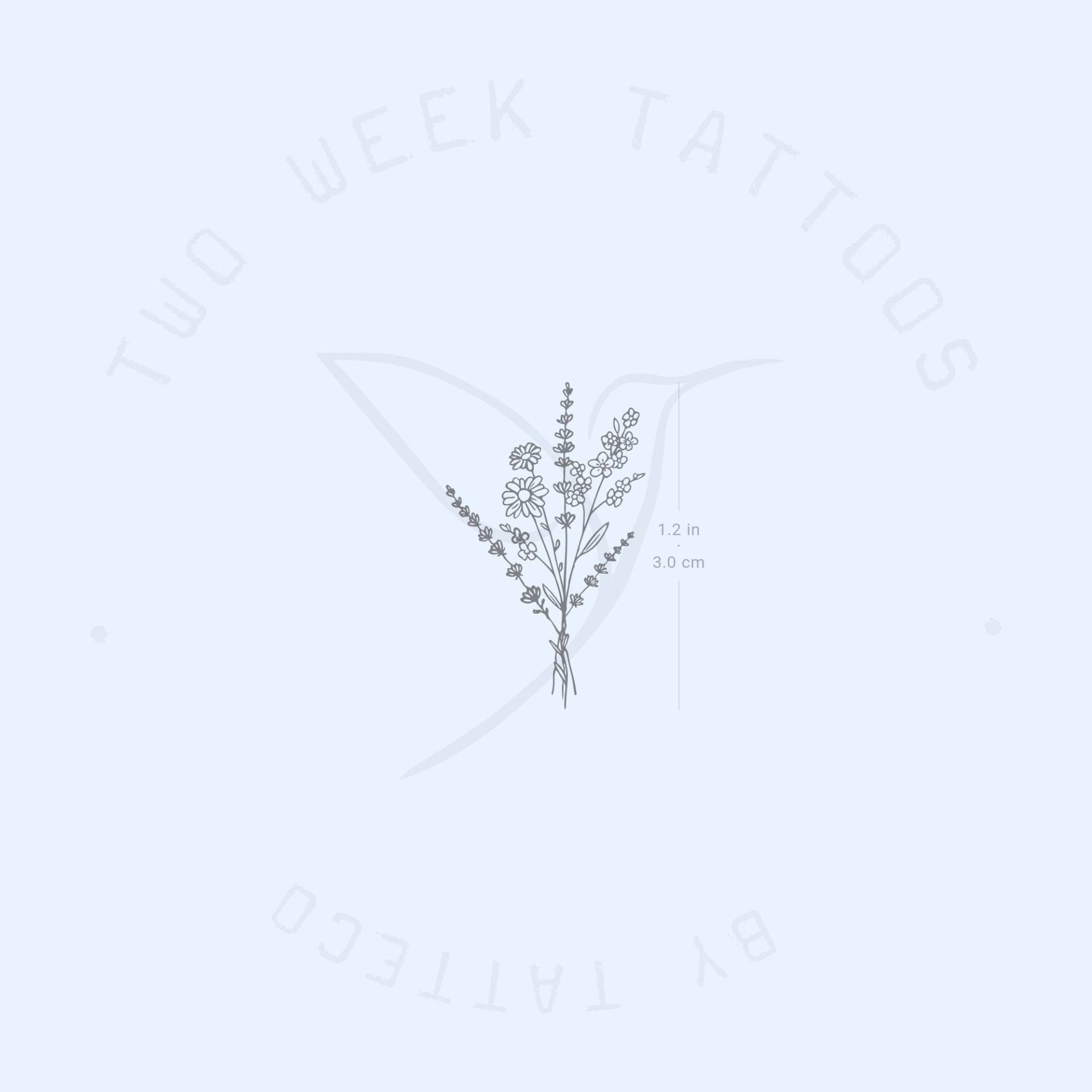 Kleiner Blumenstrauß Semi-Permanent Tattoo | 2Er Set von Etsy - twoweektattoos