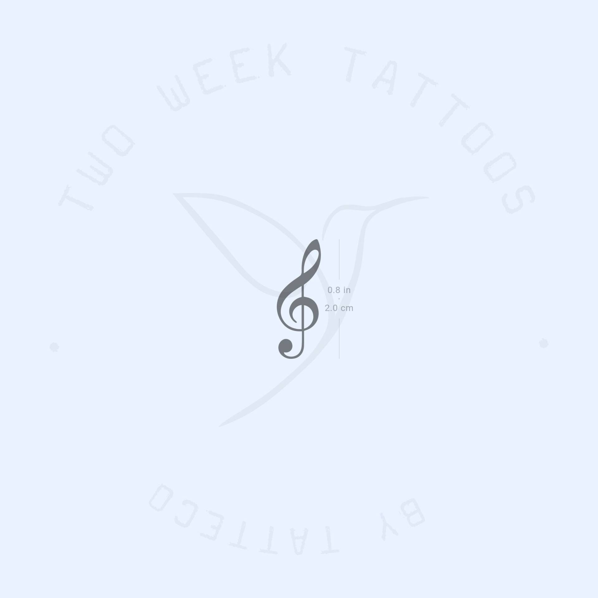 Kleiner Violinschlüssel Semi-Permanent 2-Wochen Tattoo | 2Er Set von Etsy - twoweektattoos