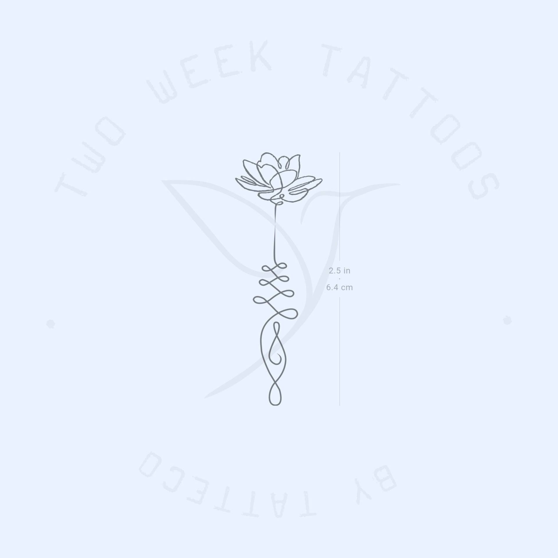 Kontinuierliche Linie Unalome Lotus Semi-Permanent 2-Wochen Tattoo | 2Er Set Kontinuierliche Linie Unalome Lotus Semi-Permanent 2-Wochen Tattoo | 2Er Set von Etsy - twoweektattoos