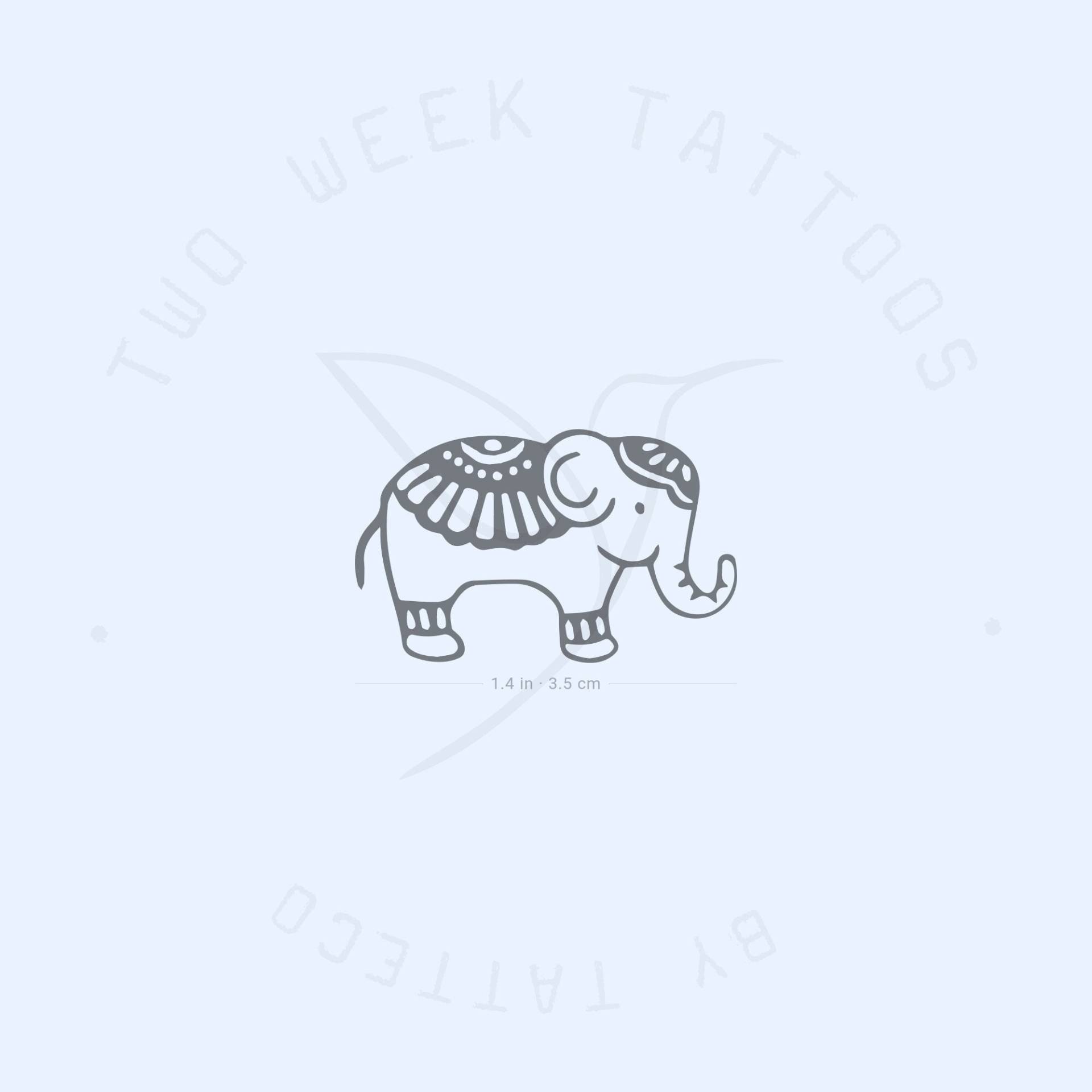 Ornamentale Elefant Semi-Permanent Tattoo | 2Er Set von Etsy - twoweektattoos