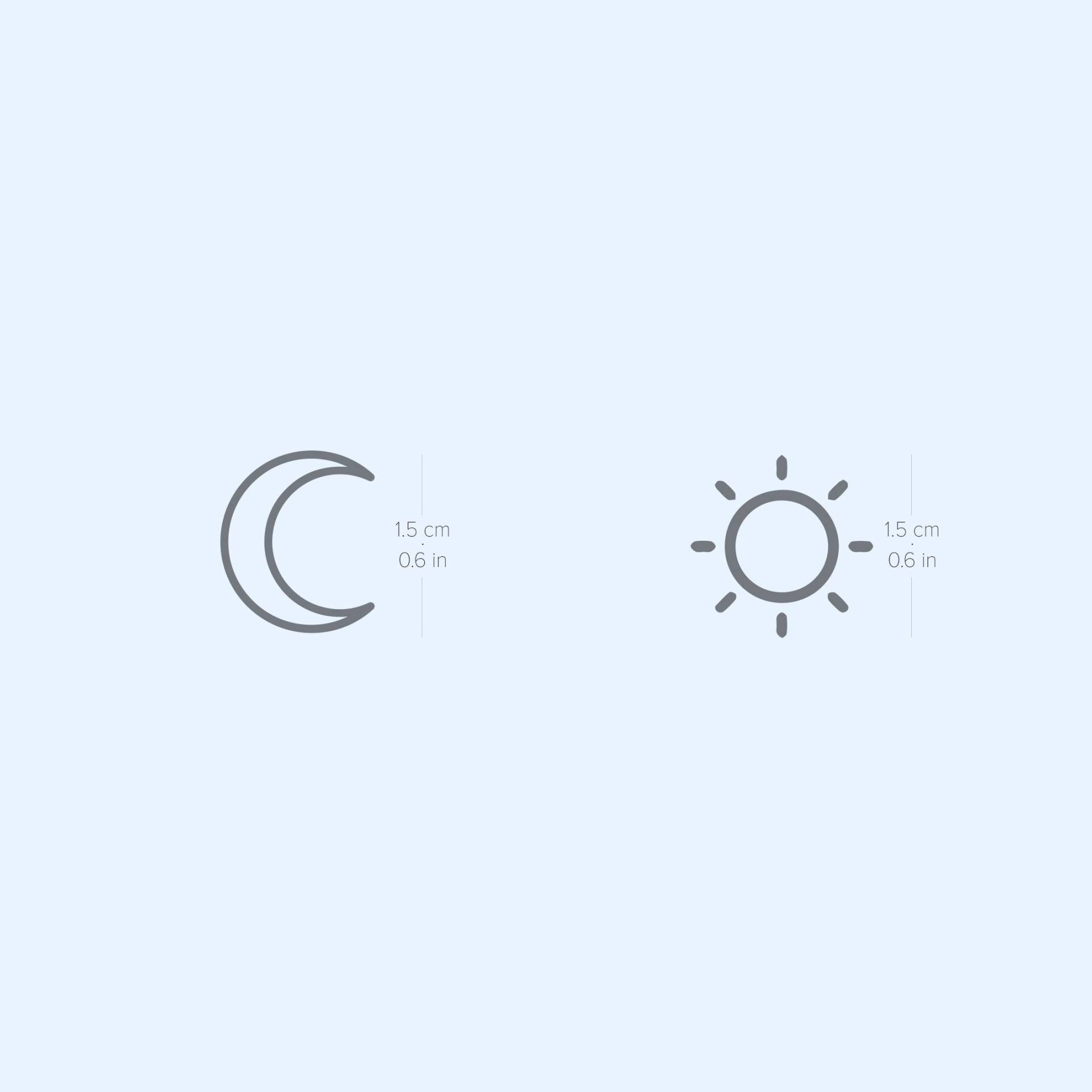 Passendes Sonne Und Mond Semi-Permanent 2-Wochen Tattoo | 2+2Er Set von Etsy - twoweektattoos