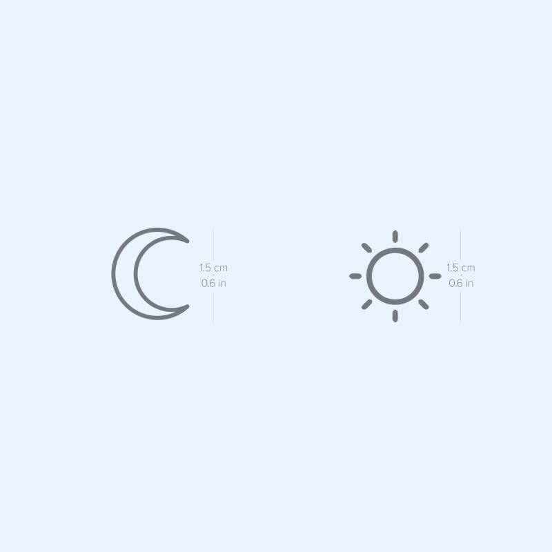 Passendes Sonne Und Mond Semi-Permanent 2-Wochen Tattoo | 2+2Er Set von Etsy - twoweektattoos