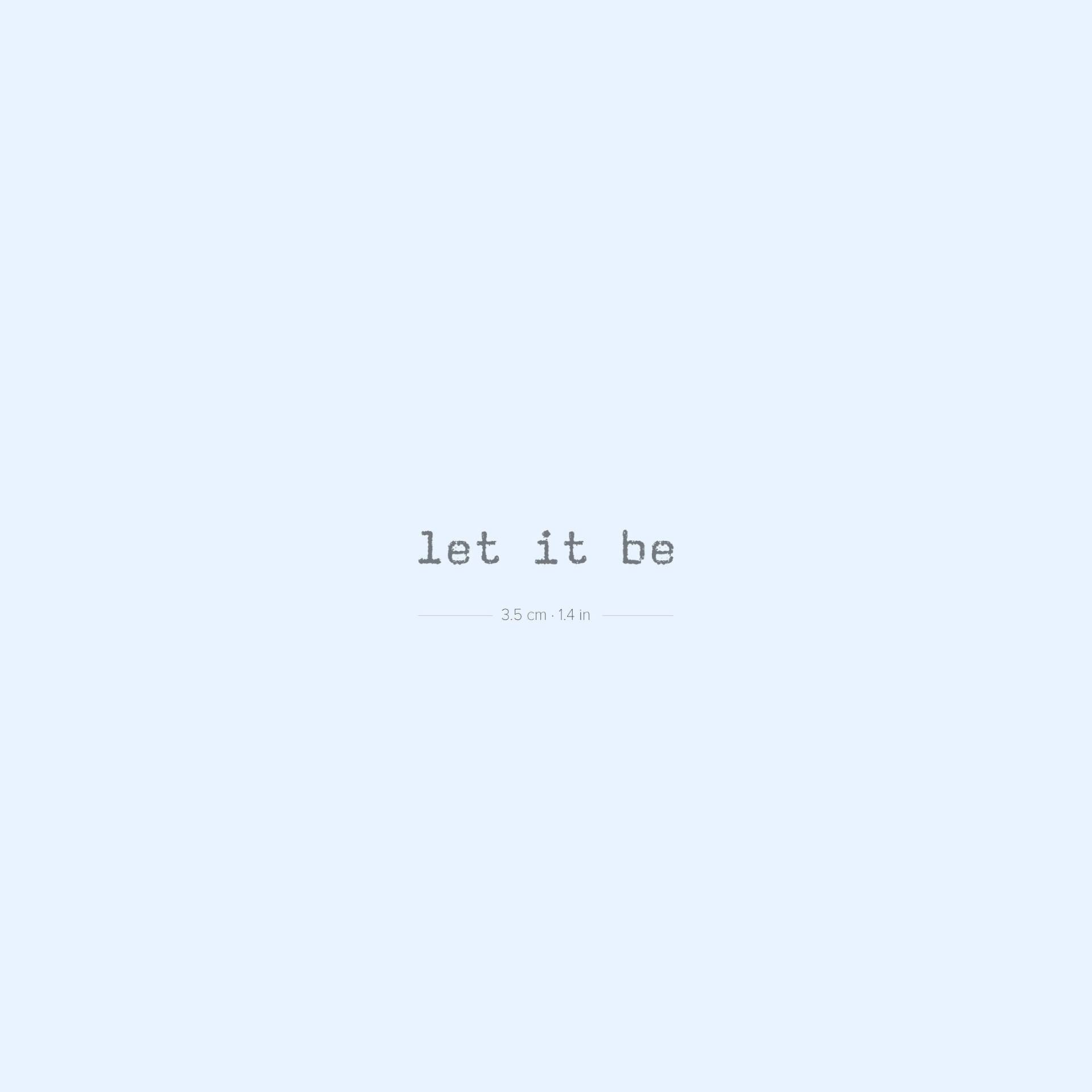 Schreibmaschinenschrift Let It Be Semi-Permanent 2-Wochen Tattoo | 2Er Set von Etsy - twoweektattoos