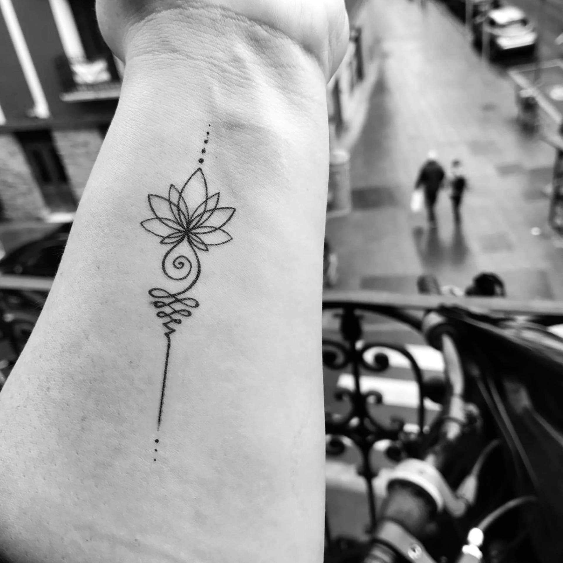 Unalome Lotus Semi-Permanent 2-Wochen Tattoo | 2Er Set von Etsy - twoweektattoos