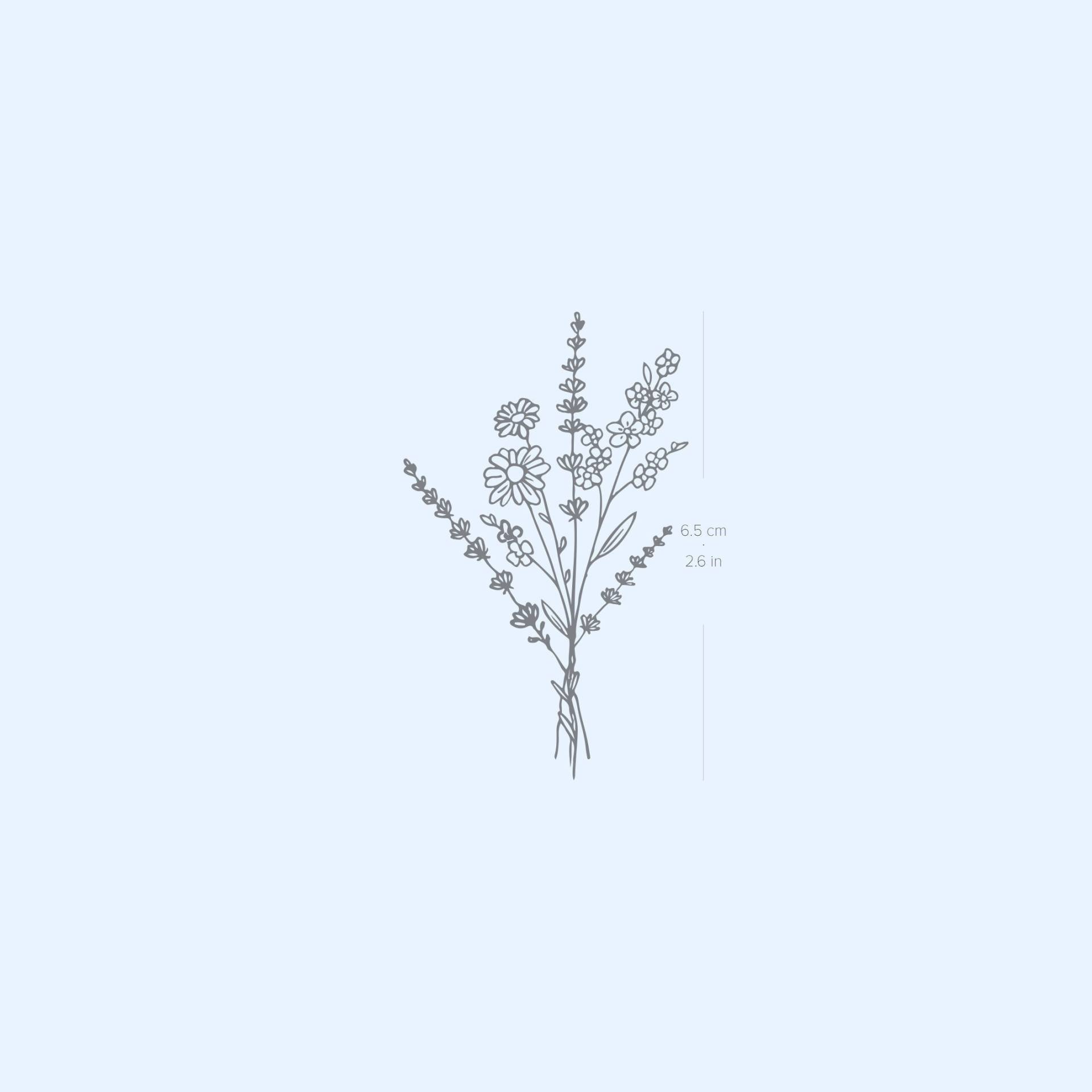 Wildblumenstrauß Semi-Permanent 2-Wochen Tattoo | 2Er Set von Etsy - twoweektattoos