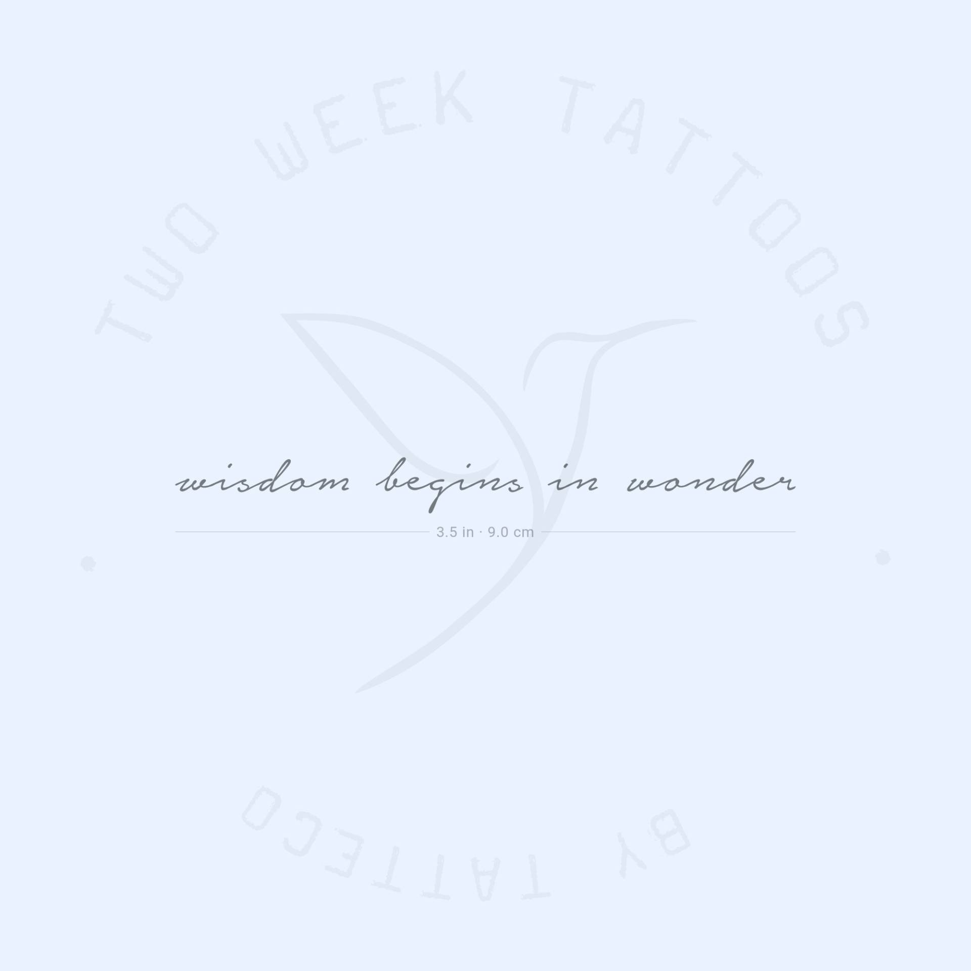 Wisdom Begins in Wonder Semi-Permanent Tattoo | 2Er Set von Etsy - twoweektattoos
