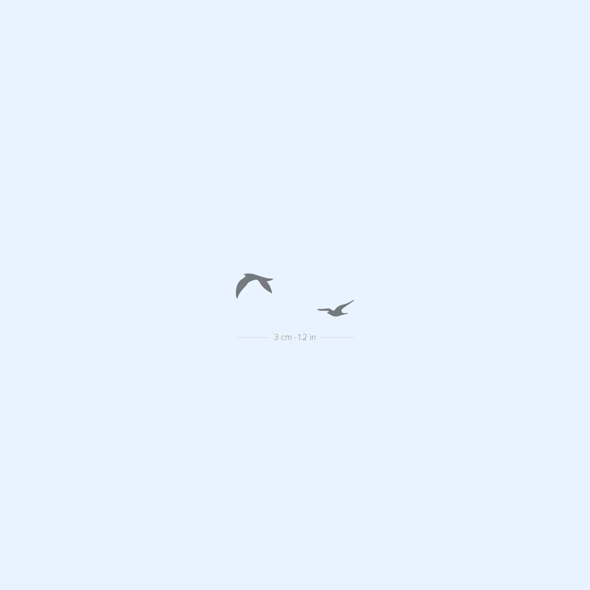 Zwei Fliegende Vögel Semi-Permanent 2-Wochen Tattoo | 2Er Set von Etsy - twoweektattoos