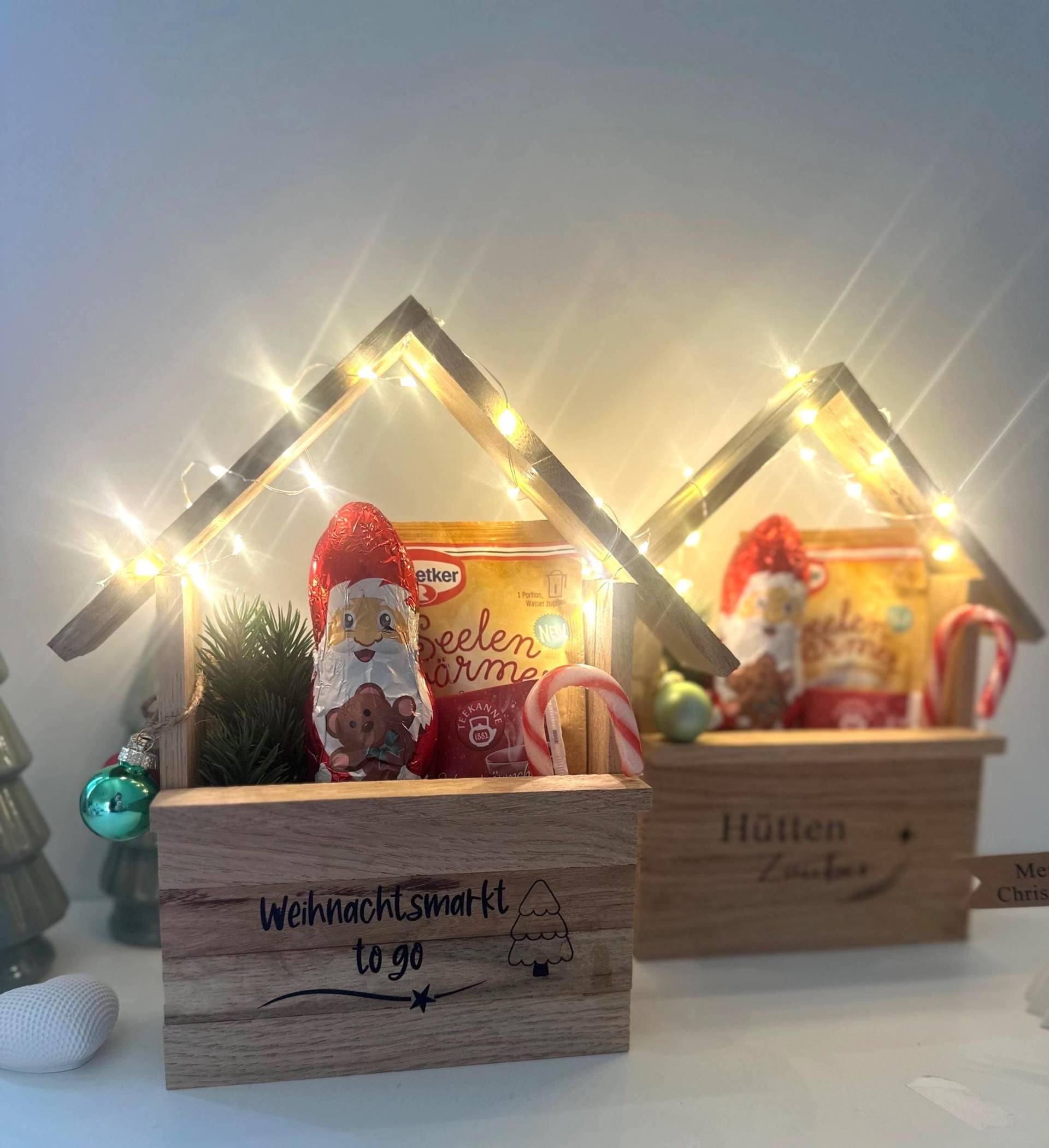 Weihnachtsmarkt To Go - Geschenkbox Mit Lichterkette, Tee, Seelenwärmer & Süßigkeiten Weihnachtsgeschenk Winter Geschenkset von Etsy - undHandgemacht