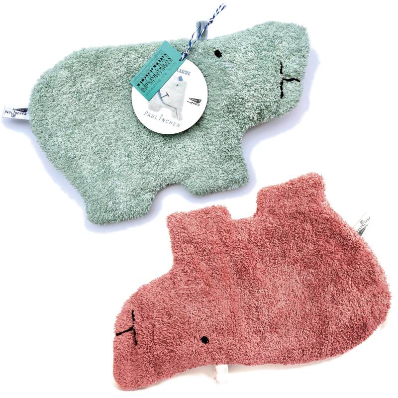 2Er Set Kleine Wärmflaschen Paulinchen Aus Bio-Frottee. Hellblau Und Beere von Etsy - undpaula