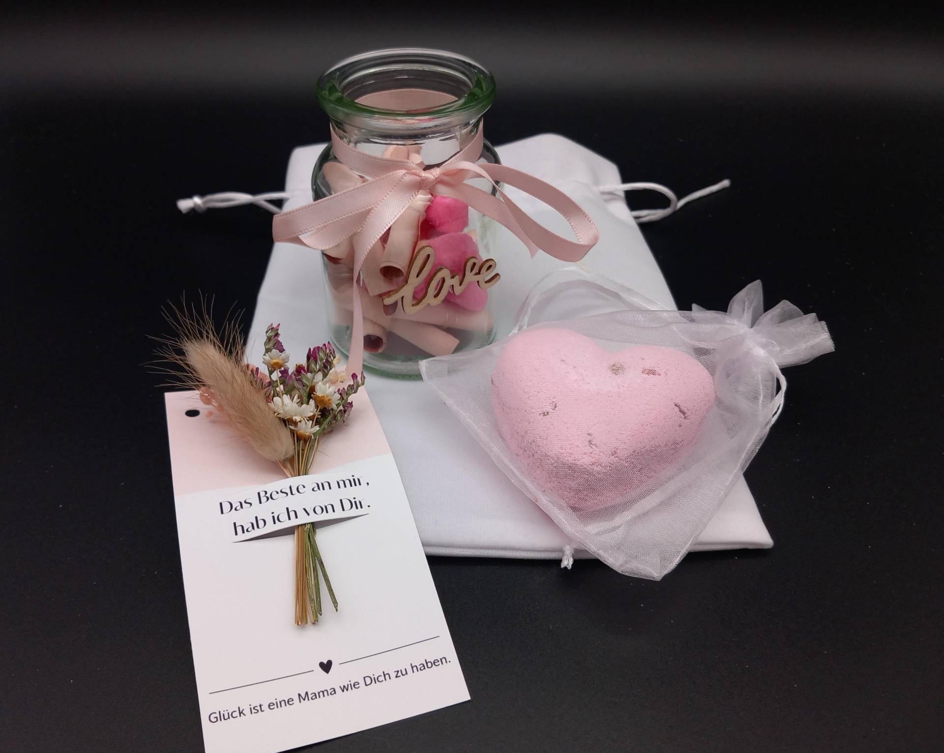 Muttertag Geschenk Mit Glas Liebevollen Botschaften Karte Wellness Liebe Trockenblumen Freundschaft Freundin Naturprodukt von Etsy - unicatum