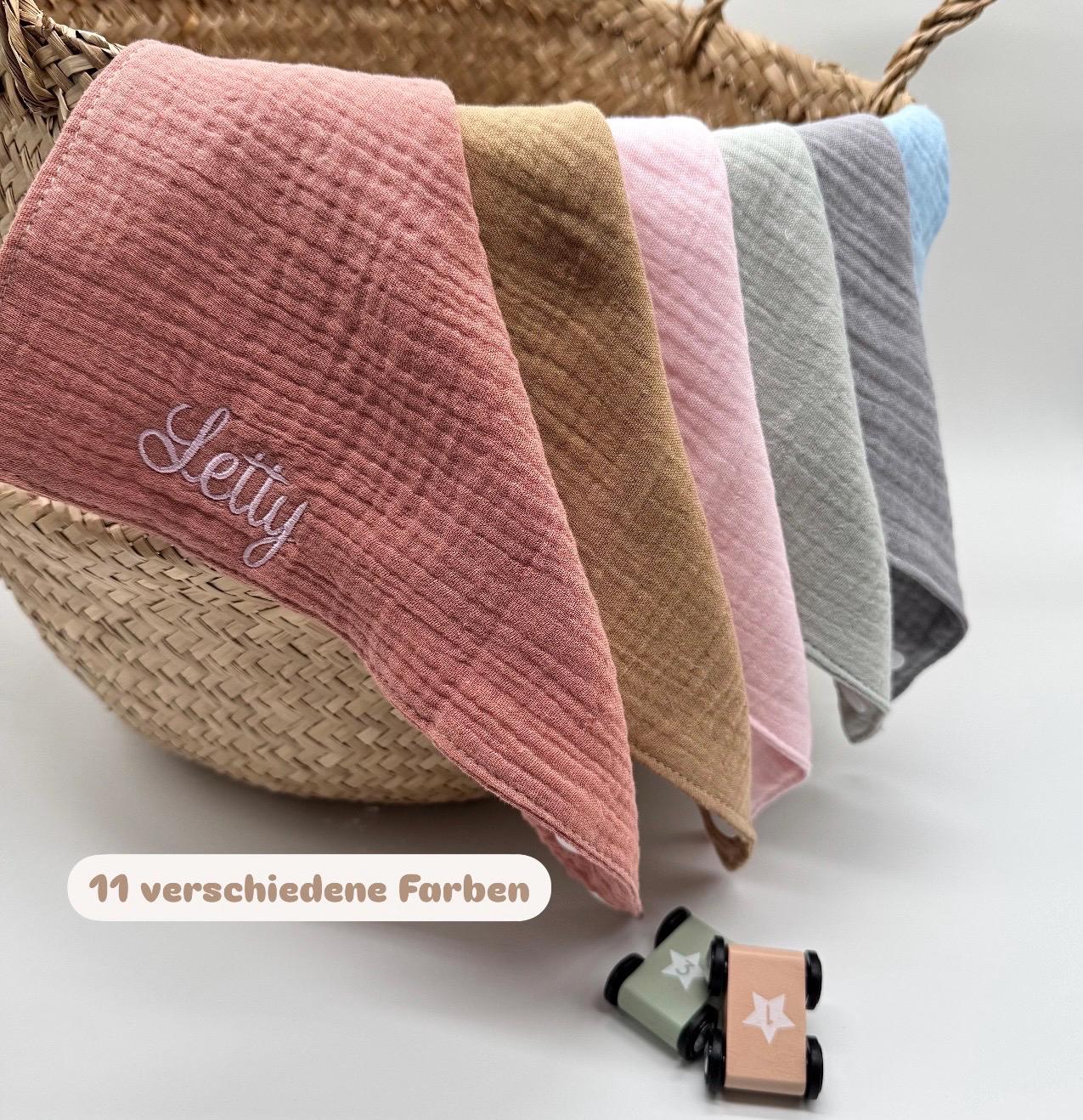 Baby Halstuch - Dreieckstuch Geschenk Zur Geburt Personalisiertes Kinderhalstuch Taufgeschenk Musselin Babytuch von Etsy - unserkreativhaus