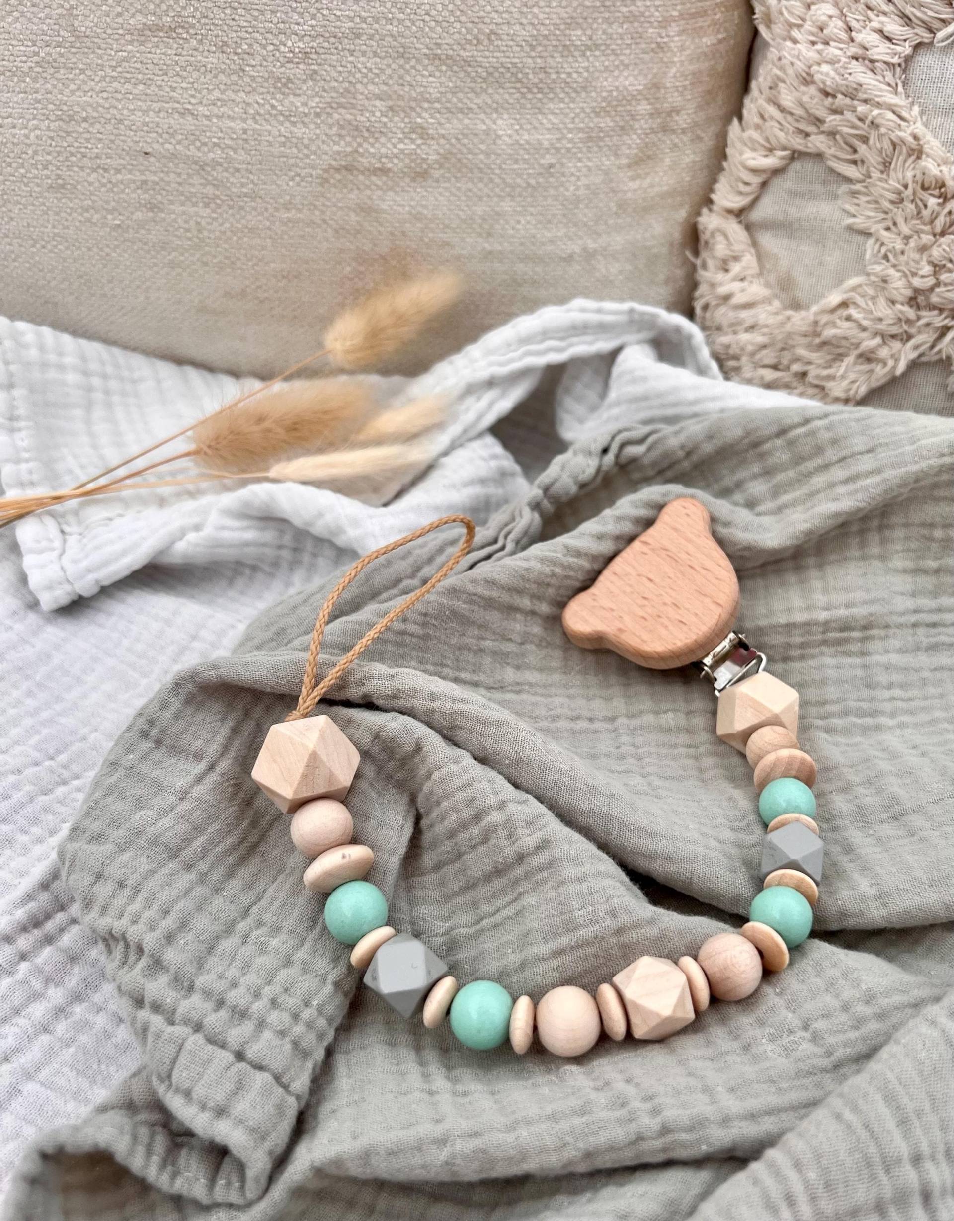 Schnullerkette Bär Lila Und Türkis Schnullerkette Bär Lila Und Türkis von Etsy - vivilino