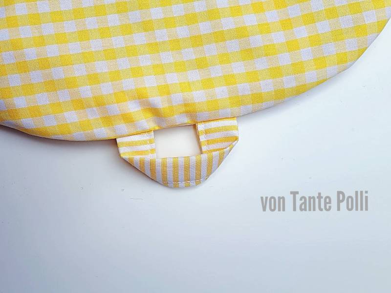 Wärmflasche-Bezug Gelb Kariert, Blau Bestickt von Etsy - vonTantePolli