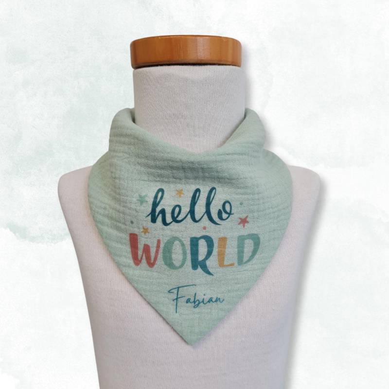 Geschenk Zur Geburt, Musselin Halstuch, Dreieckstuch, Hallo Baby, Willkommensgeschenk Geburt Sabbertuch, Neugeborenen Outfit von Etsy - wirbelwindkids