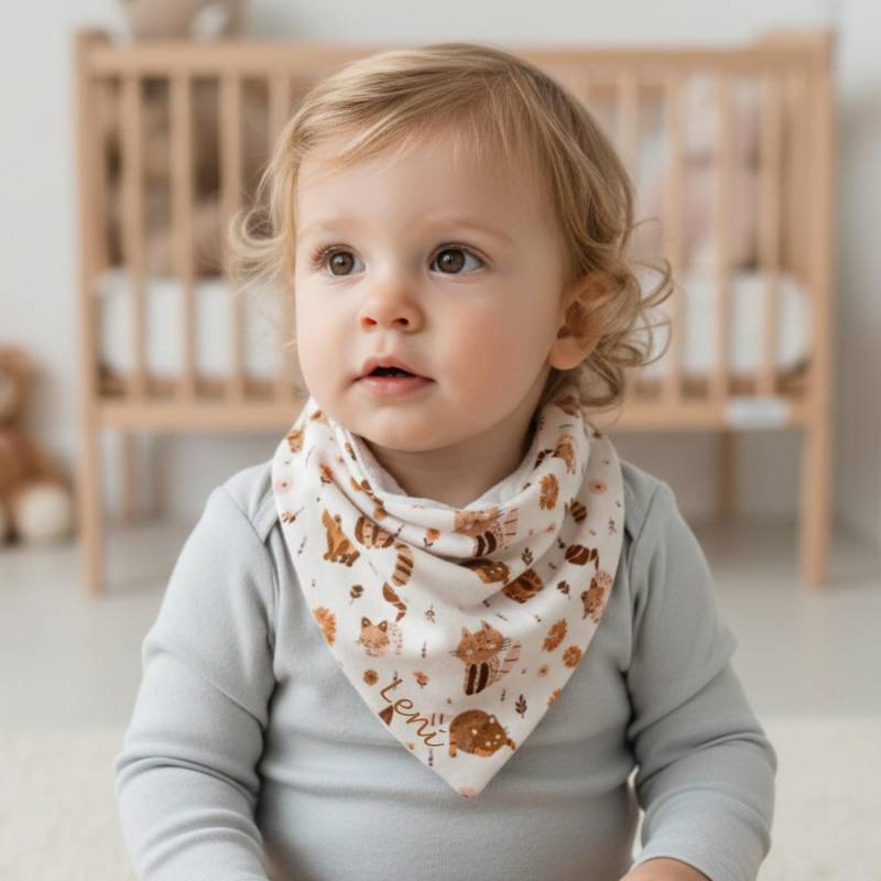 Geschenk Zur Geburt/Halstuch Baby Personalisiert Mit Namen Dreieckstuch Sabbertuch Spucktuch Schal von Etsy - wirbelwindkids