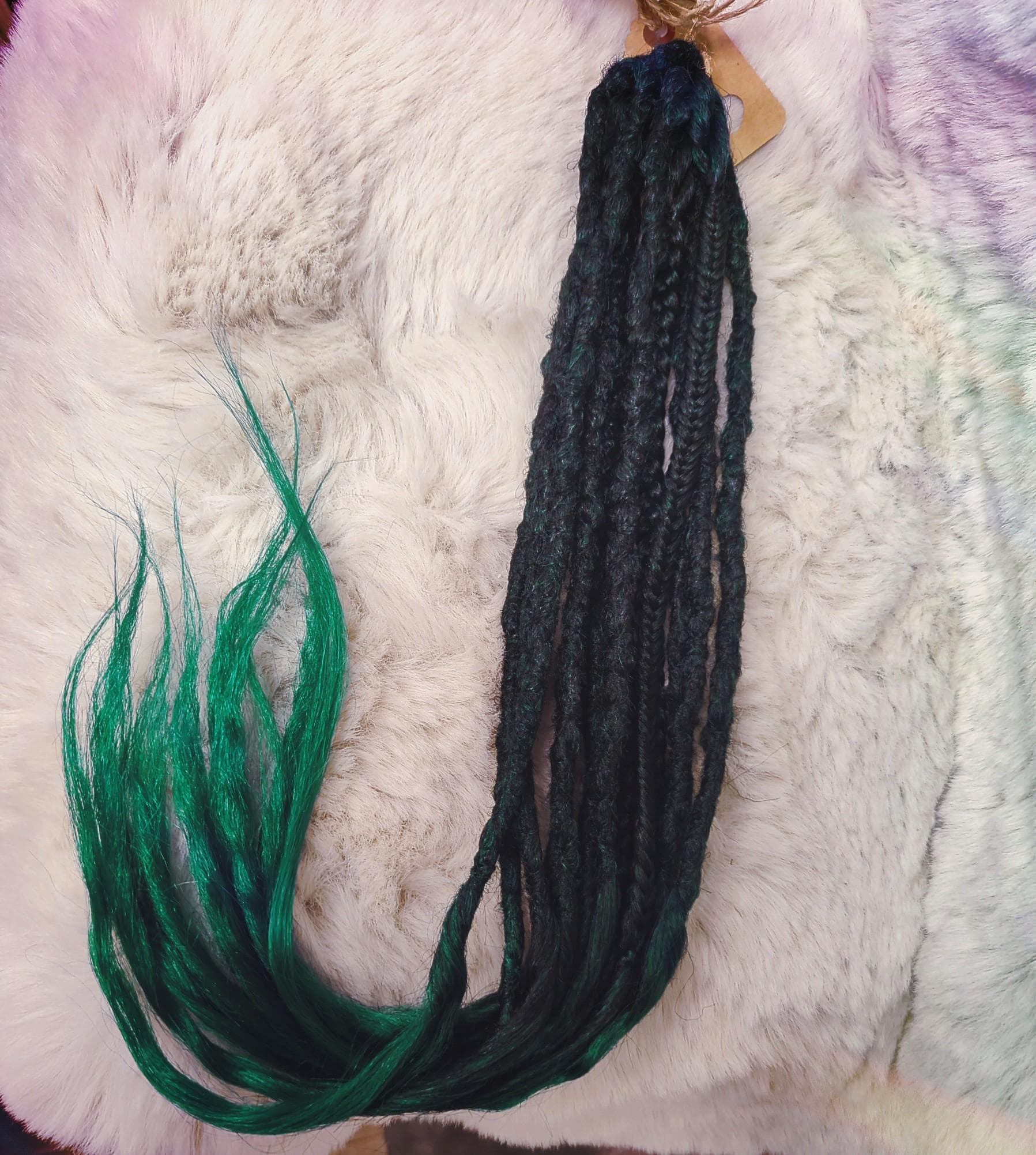 Grün-Schwarze Dreads & Braids Set Ombre Kunsthaar 3 De/7 Se Handgemachte Haarverlängerung Grün-Schwarze Dreads & Braids Set Ombre Kunsthaar 3 De/7 Se Handgemachte Haarverlängerung von Etsy - woolwitcherybyjen