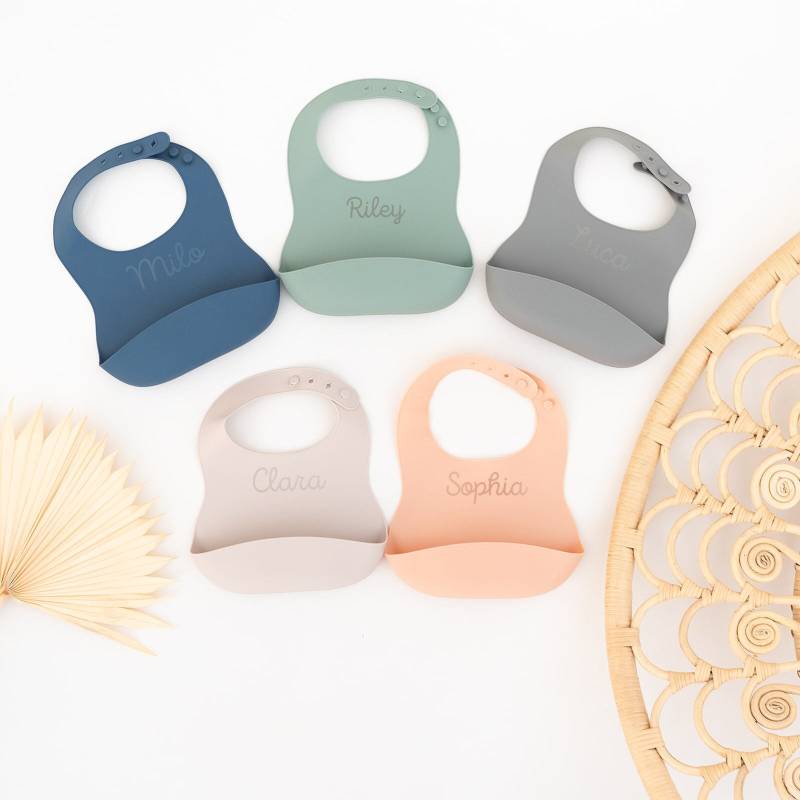 Lätzchen Personalisiert, Silikon Lätzchen, Mit Name, Baby Auffangschale, Bib, Bavoir Silicone Personnalisé von Etsy - wunderwunsch