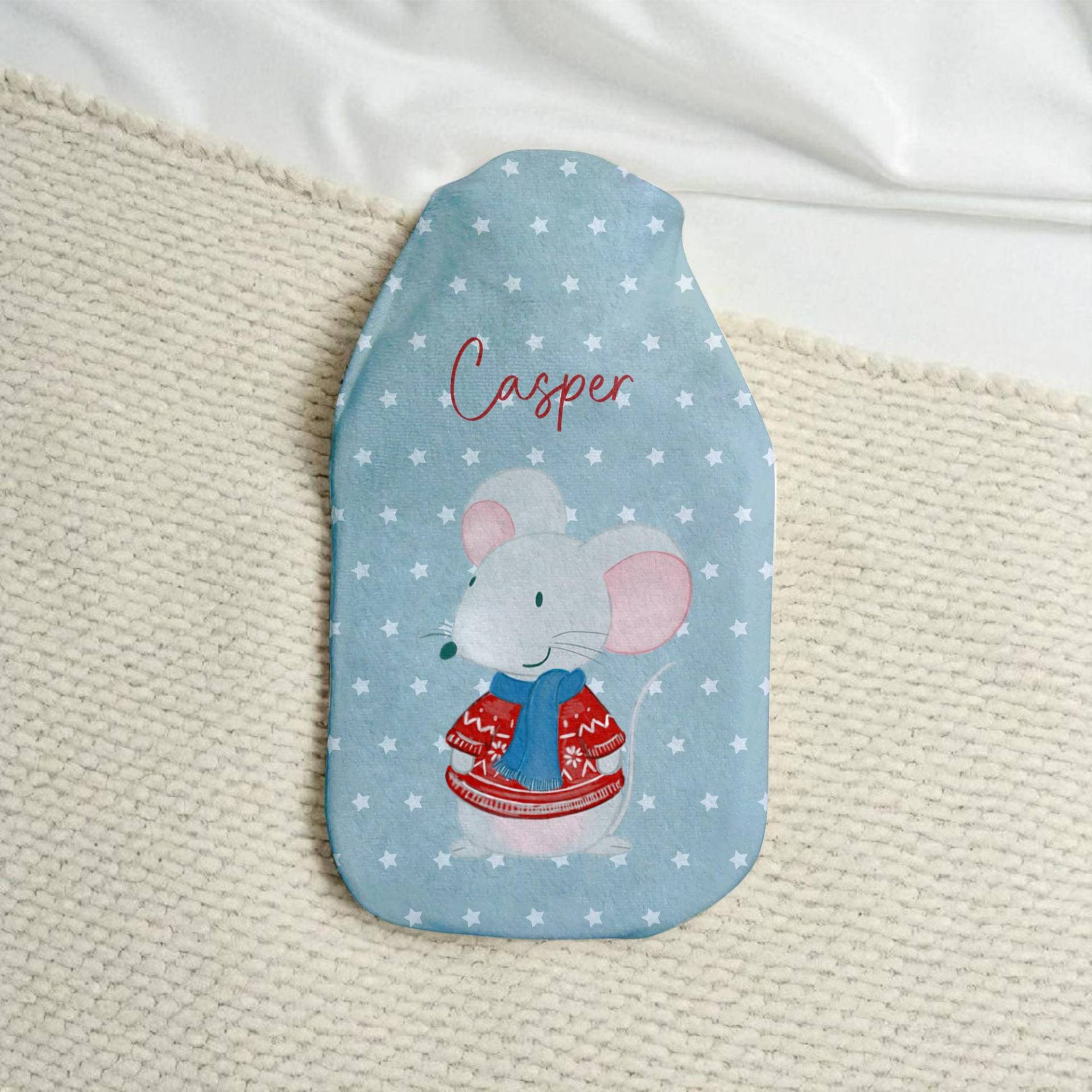 Personalisierte Wärmflasche "Maus" Kuscheliger Wärmflaschenbezug, Kleine Aufmerksamkeit, Geschenkidee Weihnachten, Kinder von Etsy - xxxBESONDERSxxx