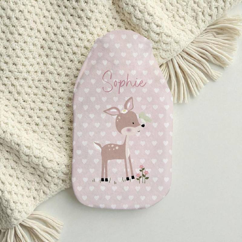 Wärmflasche "Rehkitz Pearl" Mit Namen, Kuscheliger Wärmflaschenbezug, Kleine Aufmerksamkeit, Geschenkidee Weihnachten, Kinder von Etsy - xxxBESONDERSxxx